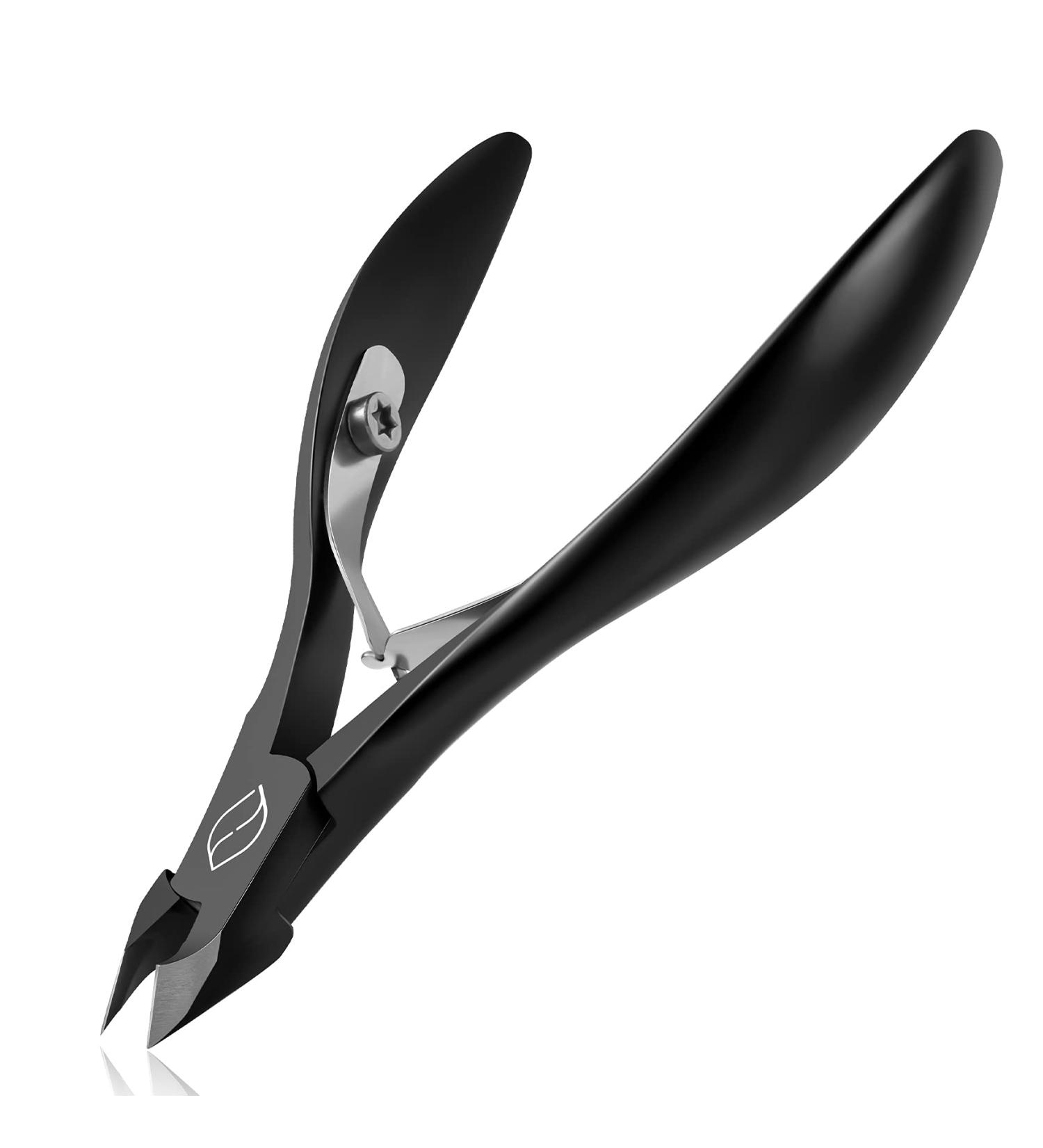 FERYES 1/2 Jaw Cuticle Cutters - Professional Stainless Steel Nail Cuticle Clippers in Black - Buy Online on SooperMarket.com