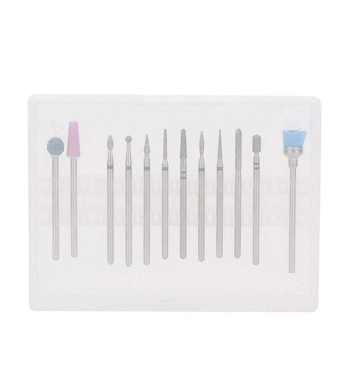 Dekaim Nail Drill Bit Set | 12pcs Tungsten Alloy Nail Polishing Drill Bits for Manicure & Pedicure - Type A - Buy Online on SooperMarket.com