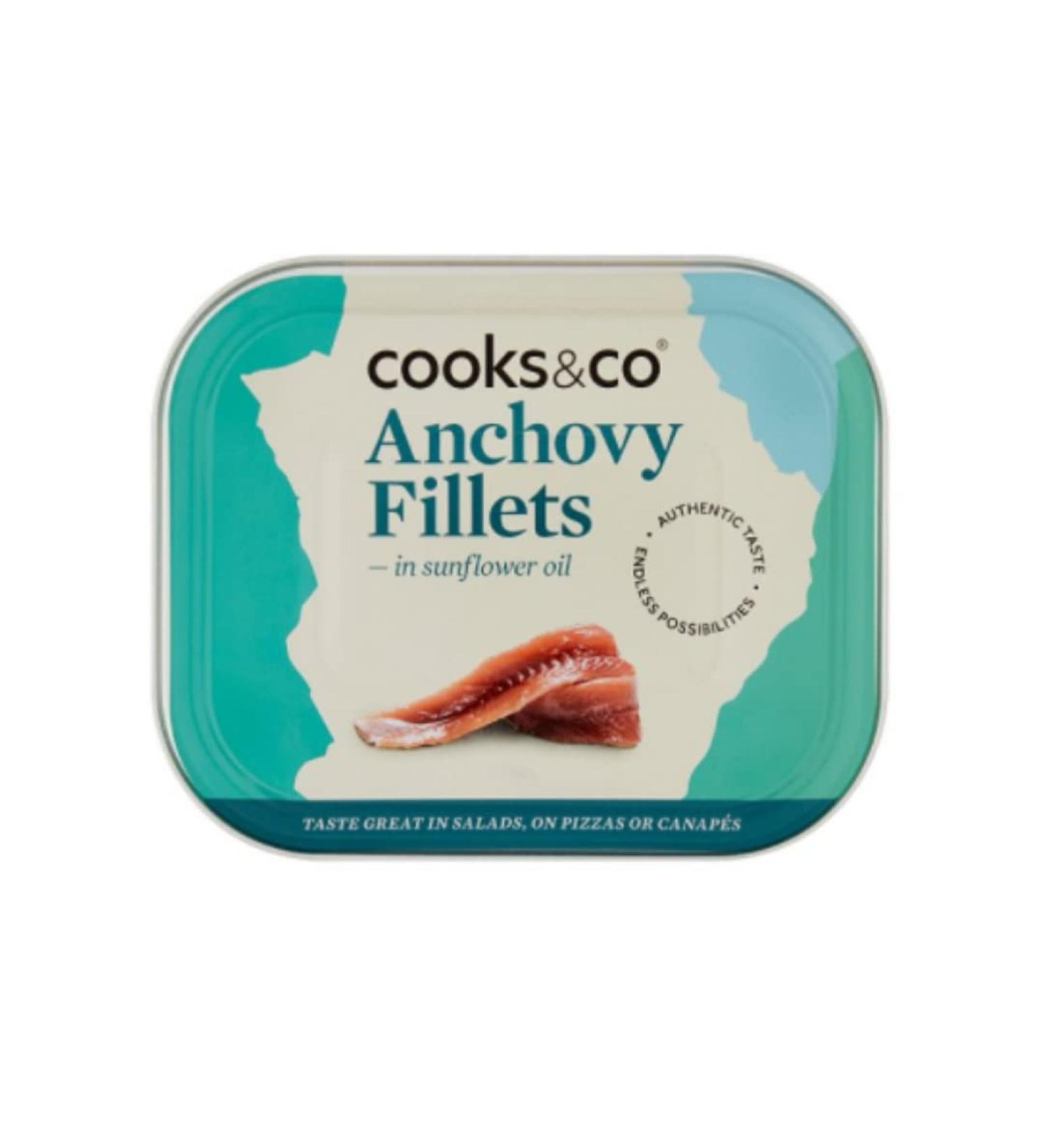 Cooks & Co Anchovy Fillets in Sunflower Oil 365g x 6 cases