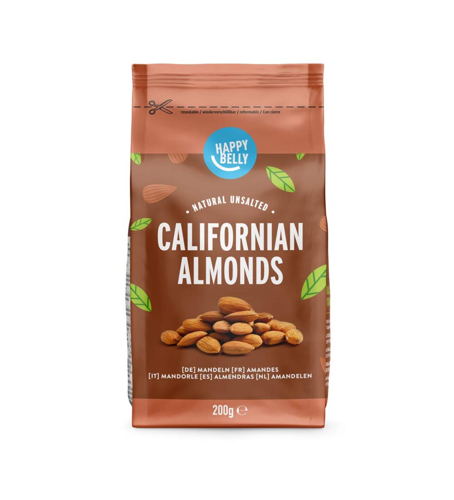Happy Belly California Almonds - 200g (Pack of 1) | Premium Quality Almonds from Amazon Brand - Buy Online on SooperMarket.com