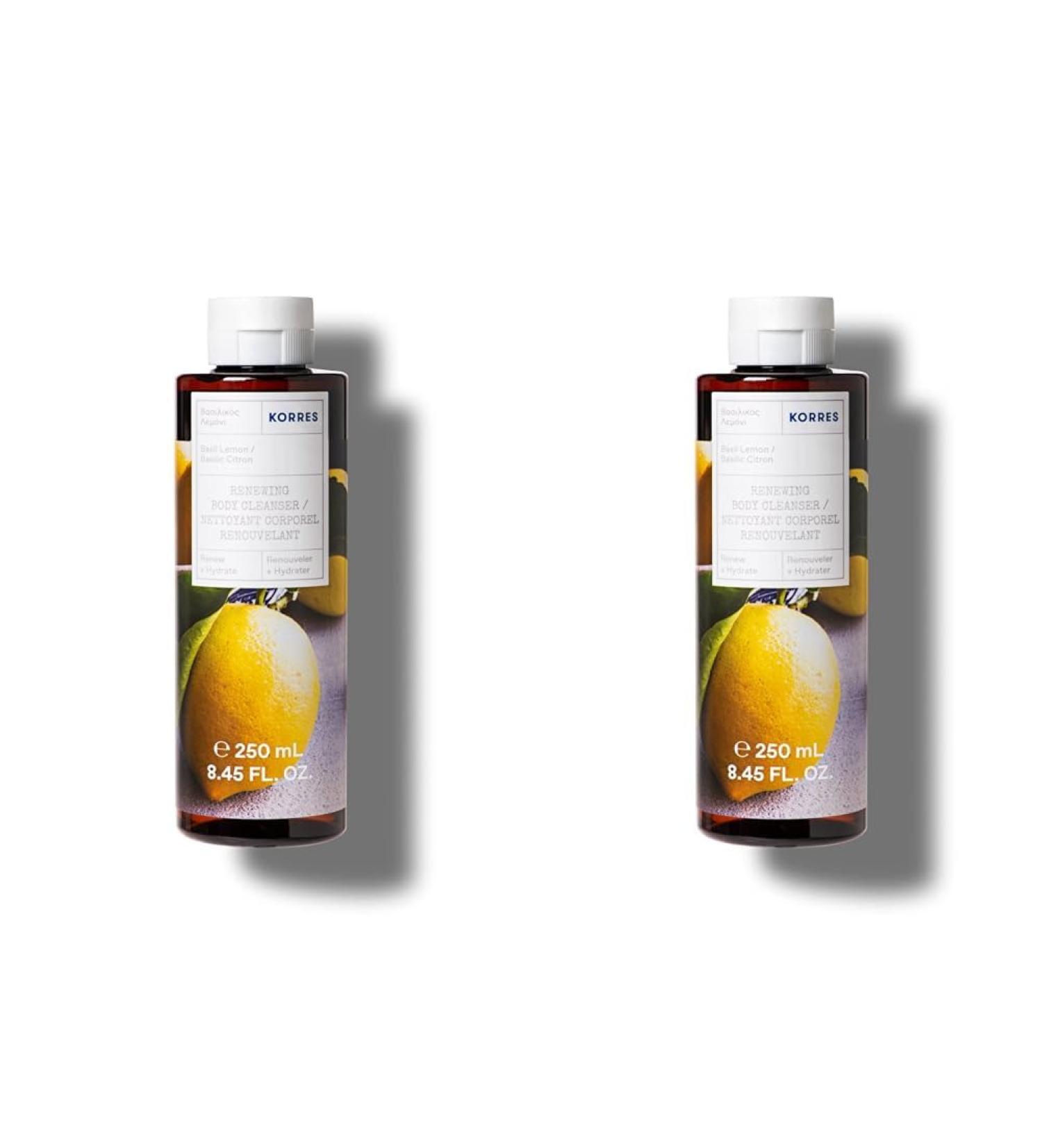 Revitalizing Basil Lemon Shower Gel with Aloe Vera - Vegan & Dermatologically Tested 250ml (Pack of 2) | International Shipping - Buy Online on SooperMarket.com