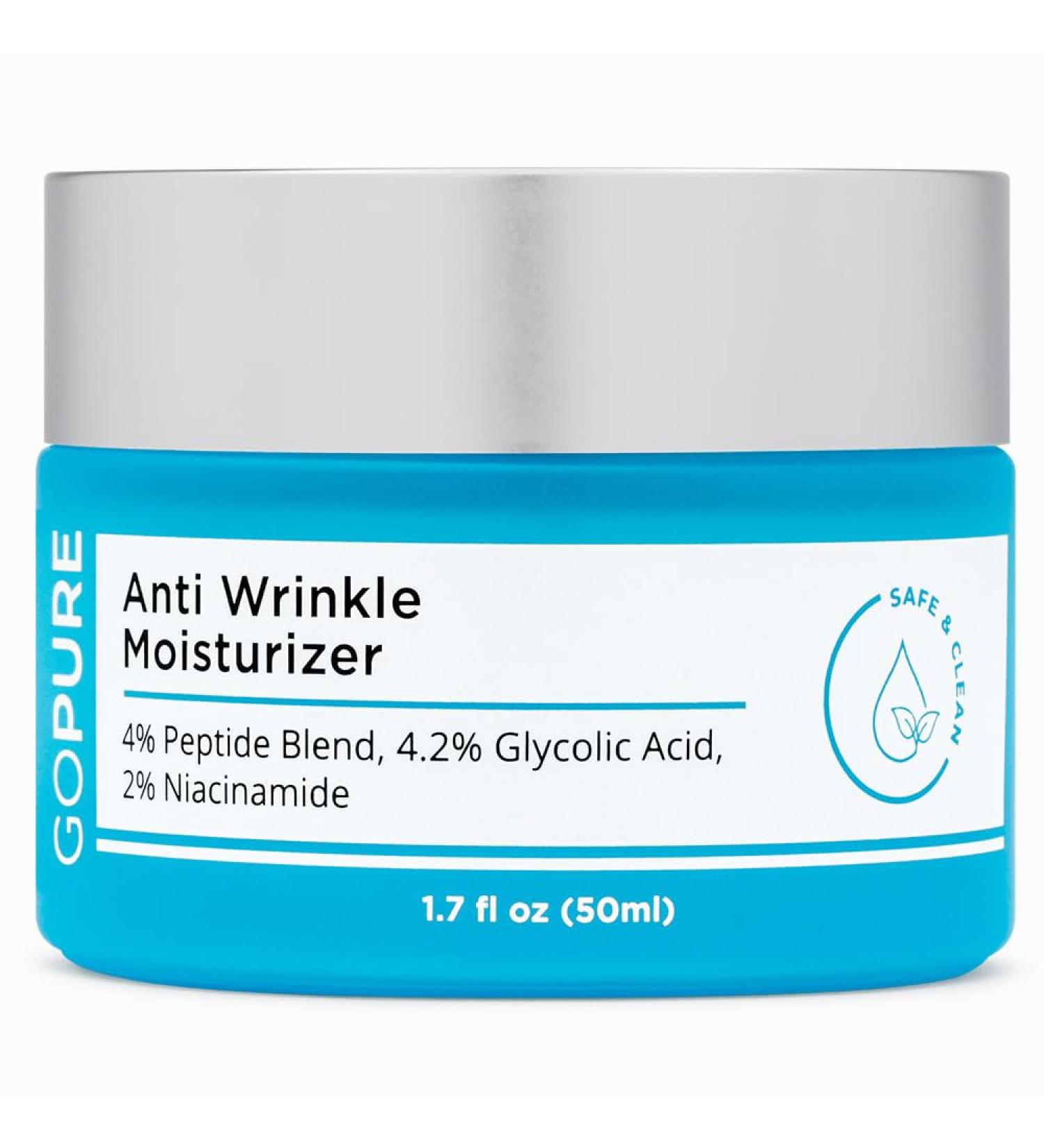 goPure Anti Wrinkle Face Moisturizer with Hyaluronic Acid & Glycolic Acid 1.7oz - Men & Women Night Cream - Buy Online on SooperMarket.com