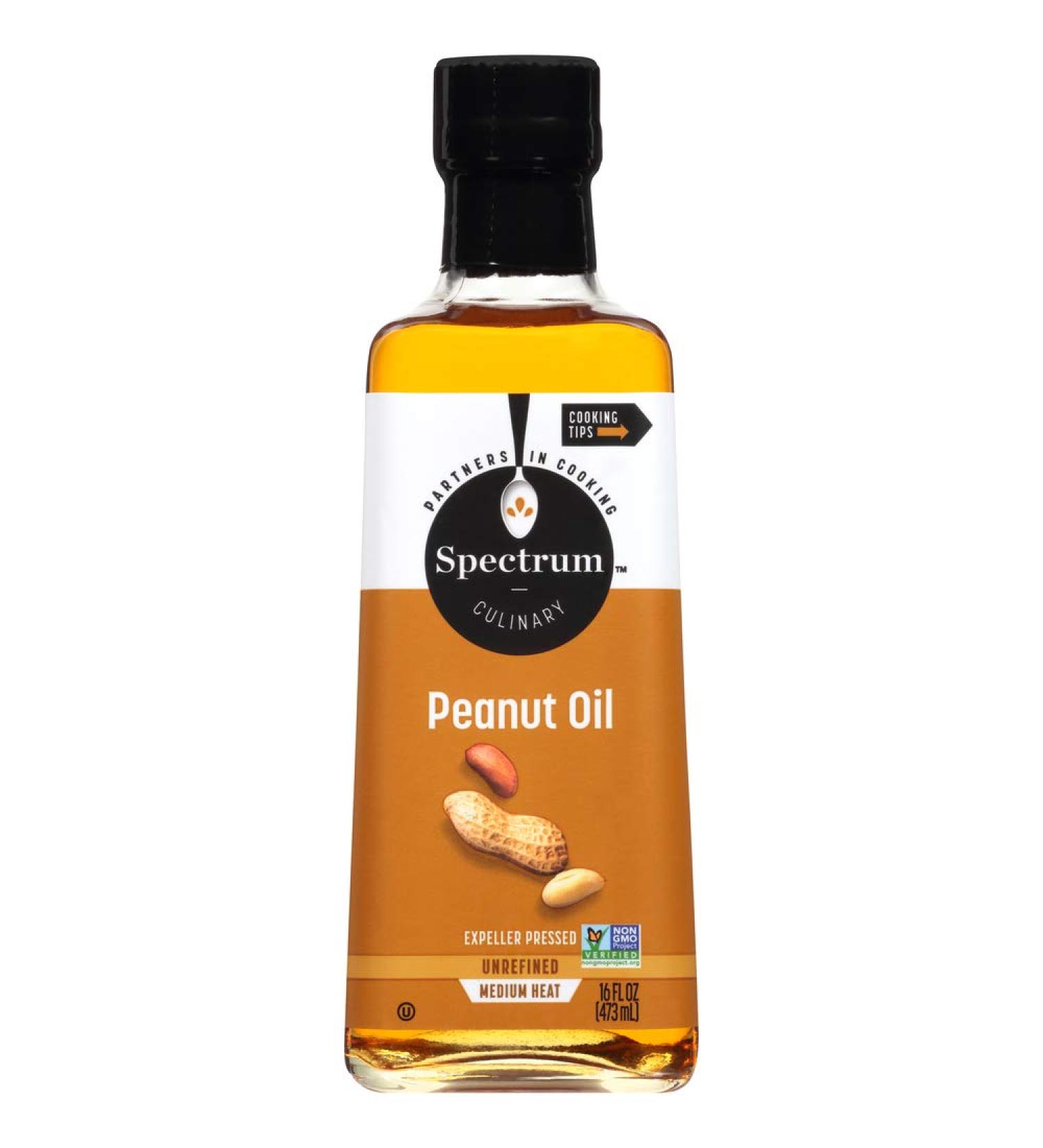 Spectrum Unrefined Peanut Oil 16 oz - 100% Pure and Natural - Buy Online on SooperMarket.com