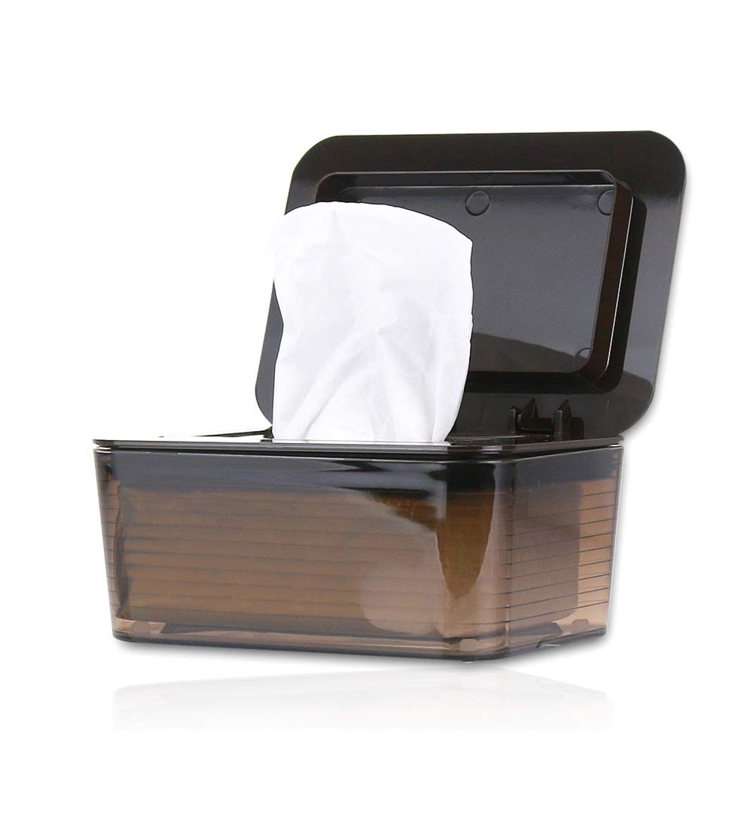Jitnetiy Removable Wipes Dispenser - Large Holder Container for Fresh Wipes (Dark Brown) - Buy Online on SooperMarket.com