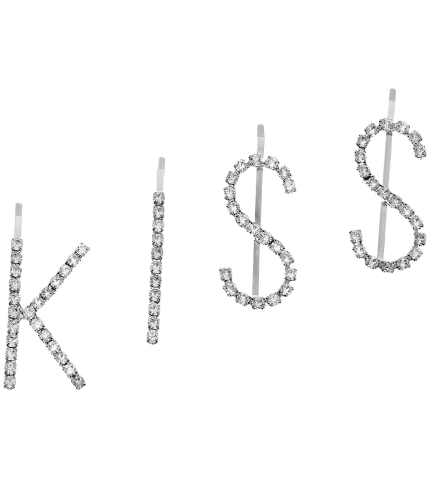 GALPADA 1 Set kiss hairpin hair clip for thick hair clips for thick hair alphabet hair clips bling hair clips glitter hair pin small hair barrettes rhinestones child flash alloy - Buy Online on SooperMarket.com
