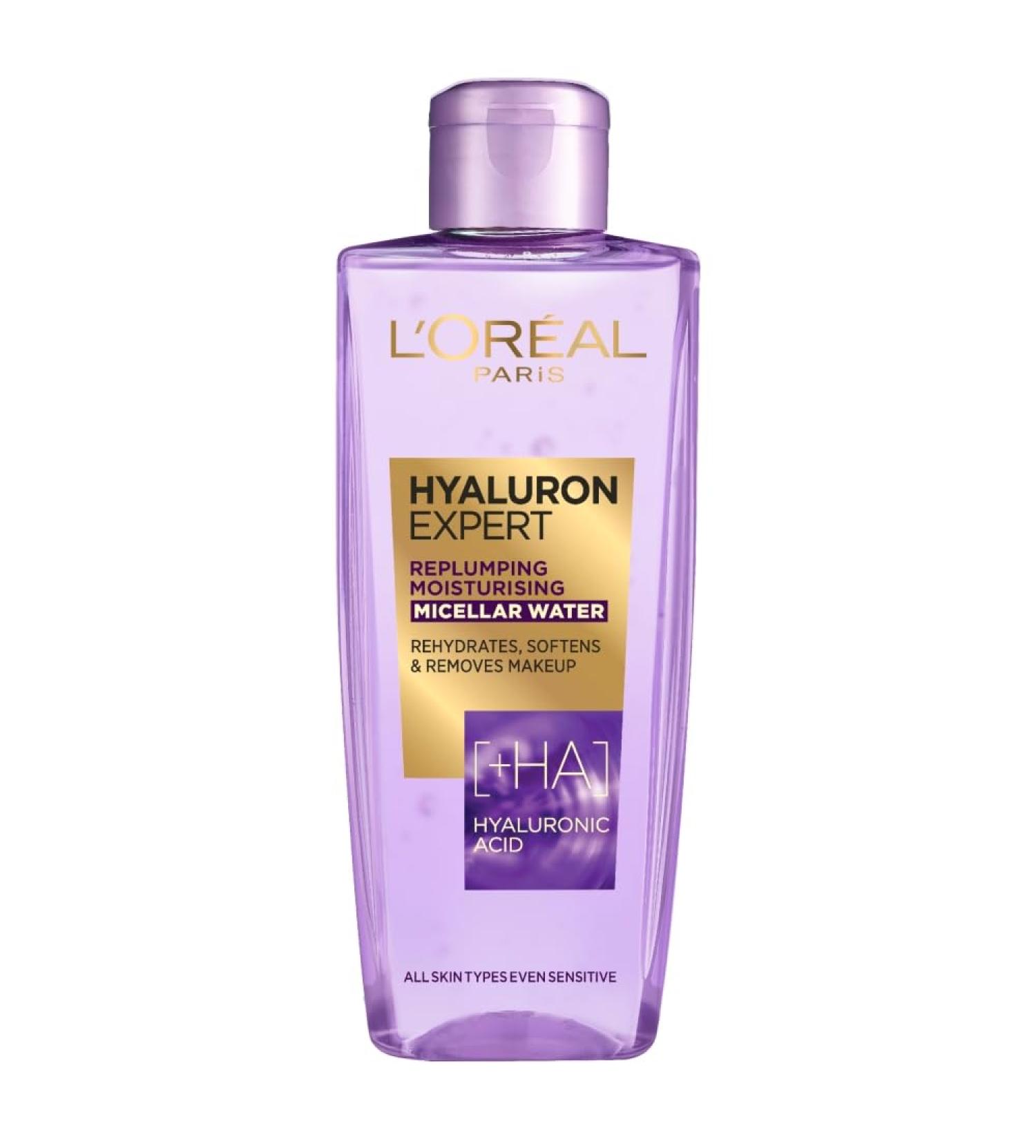 L'Or al Paris Hyaluron Expert Replumping Micellar Water Concentrated Hyaluronic acid effectively removes makeup on face and eyes hydrated and softer skin 200ml