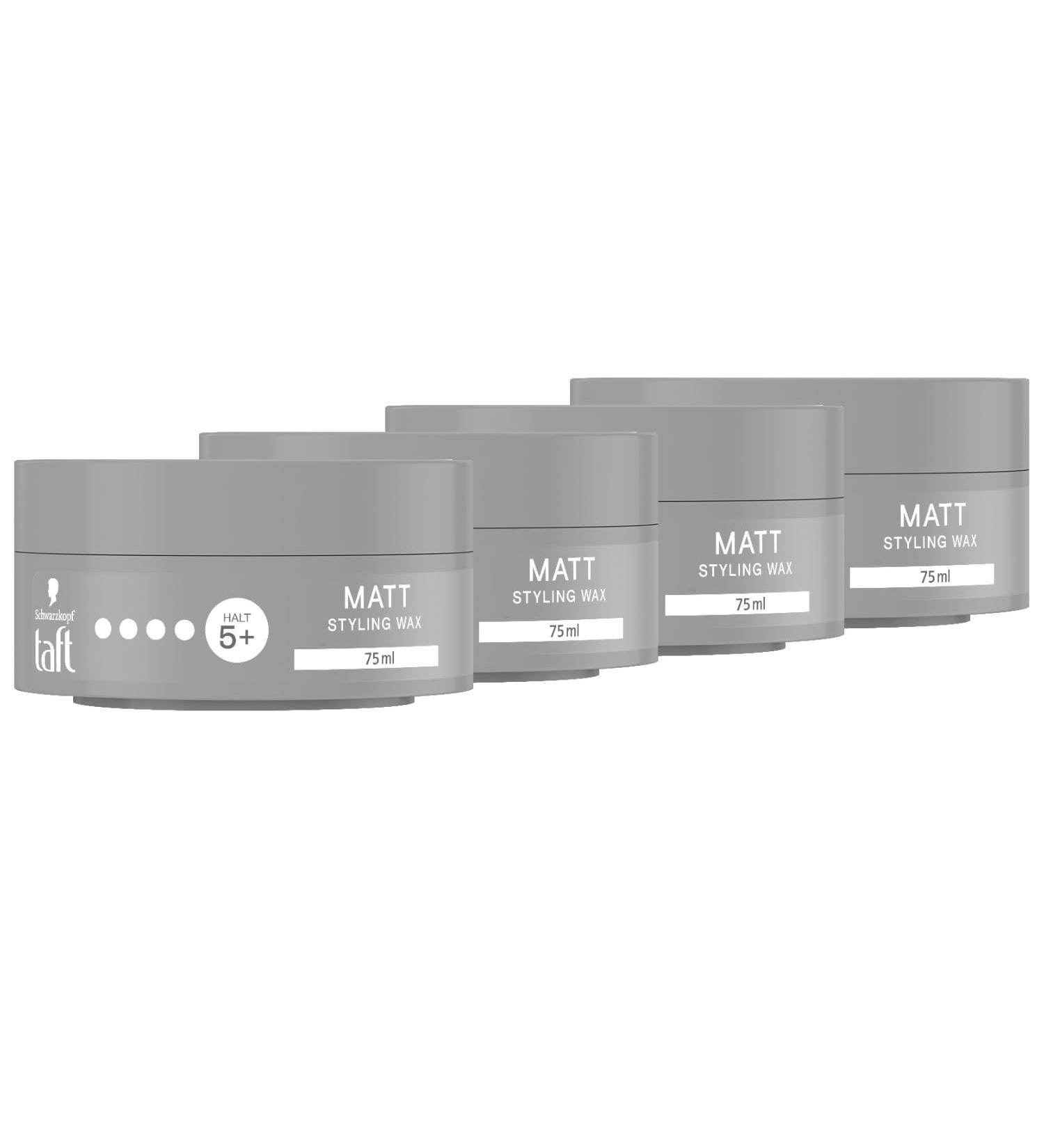 Schwarzkopf Taffel Styling Wax Matt - Vegan Hair Wax for Matt Finish & Long-Lasting Hold (4x75ml) - Gentle on Hair & Scalp | Buy 150ml (4 Pack) Internationally - Buy Online on SooperMarket.com