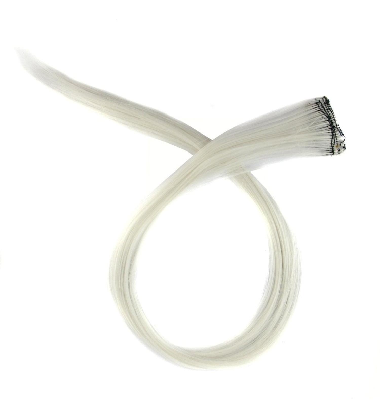 MapofBeauty 20 Clip-in Straight Hair Extension Hair Piece - White | High Quality Synthetic Hair | Easy to Style and Maintain - Buy Online on SooperMarket.com