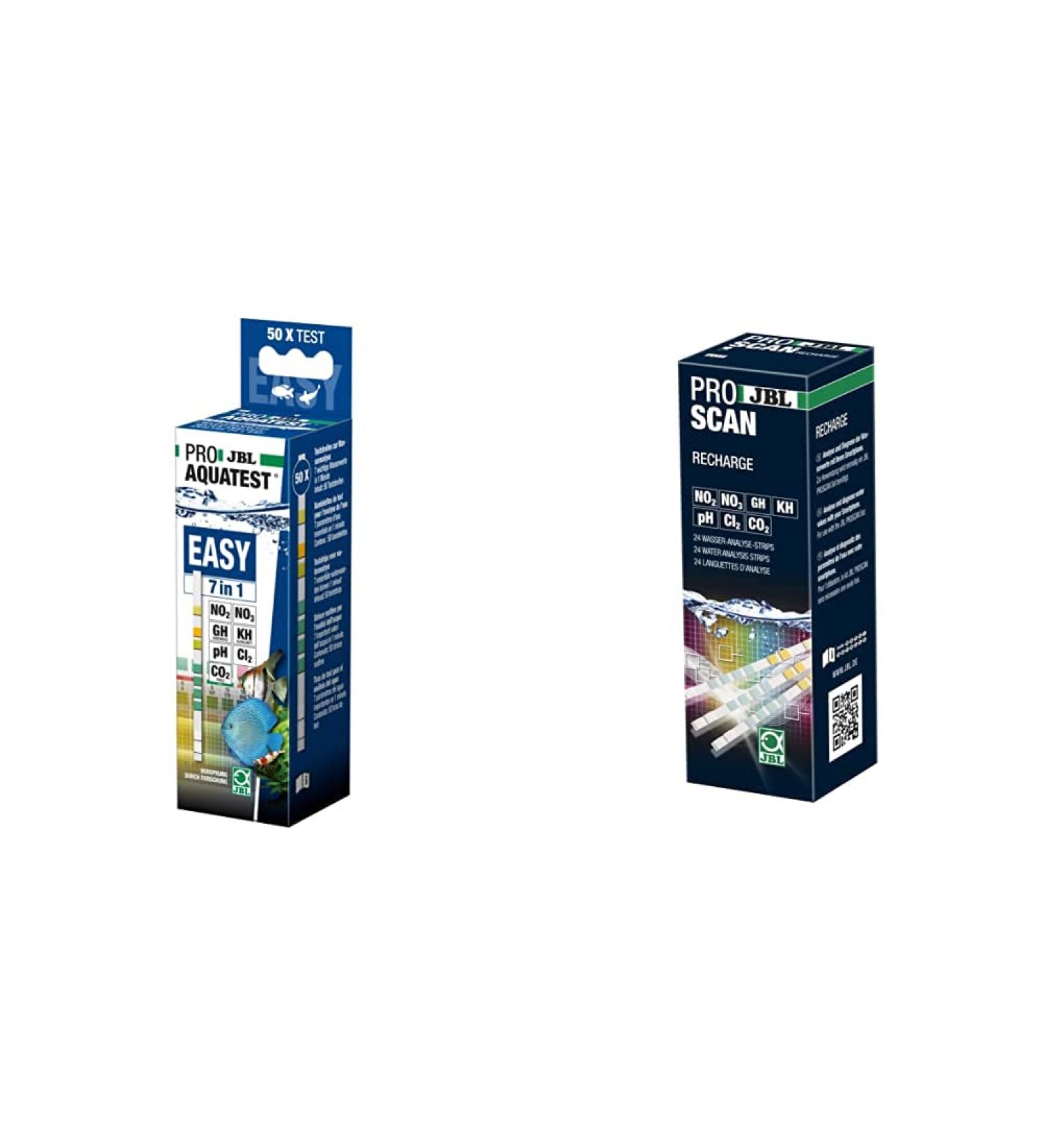 JBL 7-in-1 Aquarium Water Test Strips - 50 Proaquatest Easy Strips & Proscan Refill for Freshwater - Smartphone Evaluation - Accurate Water Testing 25421 - Buy Online on SooperMarket.com