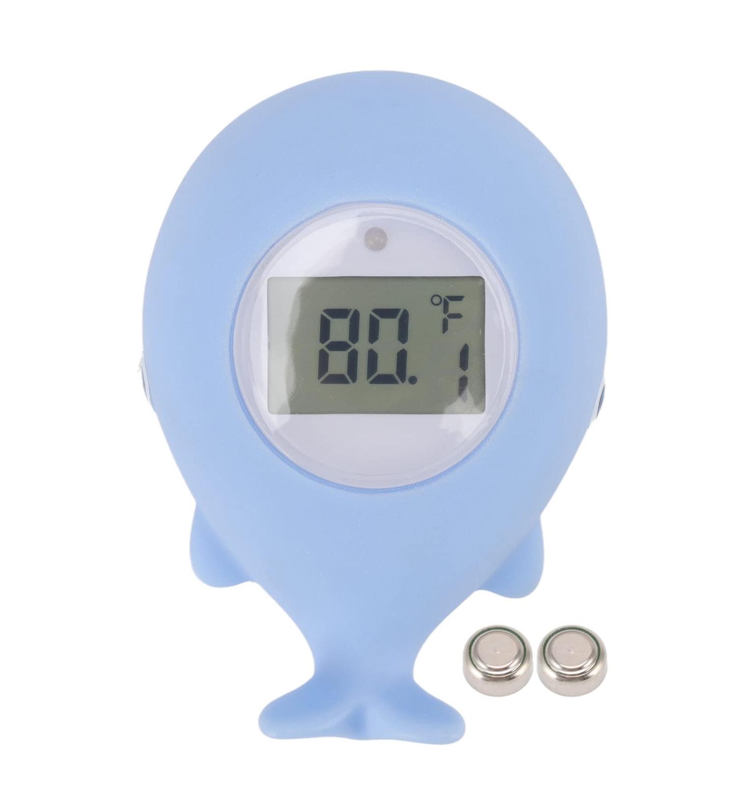 Whale Shaped Baby Thermometer - Infant Bath Safety Water Temperature Tester & Floating Toy with Intelligent Timing - Buy Online on SooperMarket.com