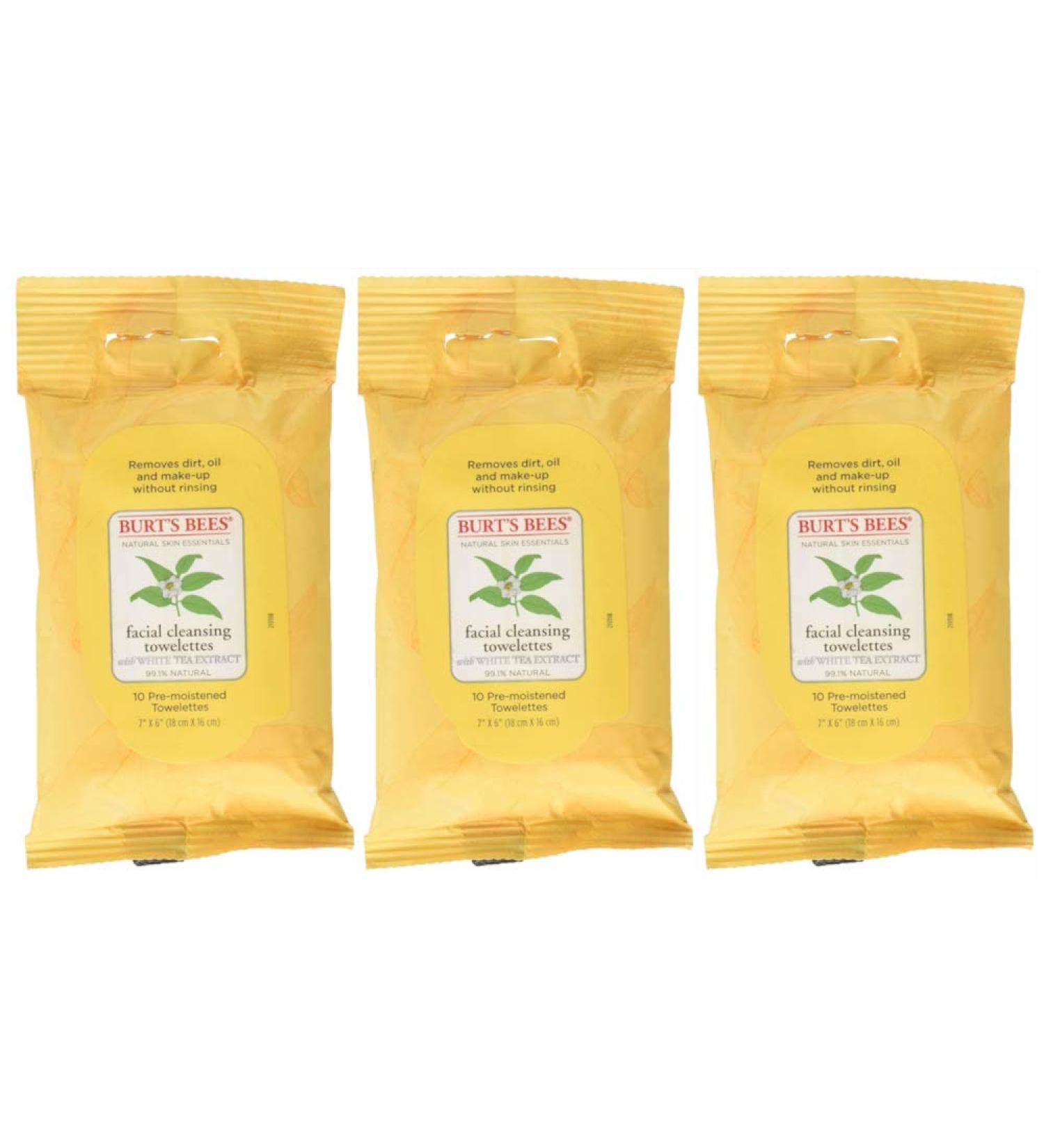 Burt's Bees Facial Cleansing Towelettes - 10 Towelettes per Pack (Value Pack of 3) - Buy Online on SooperMarket.com