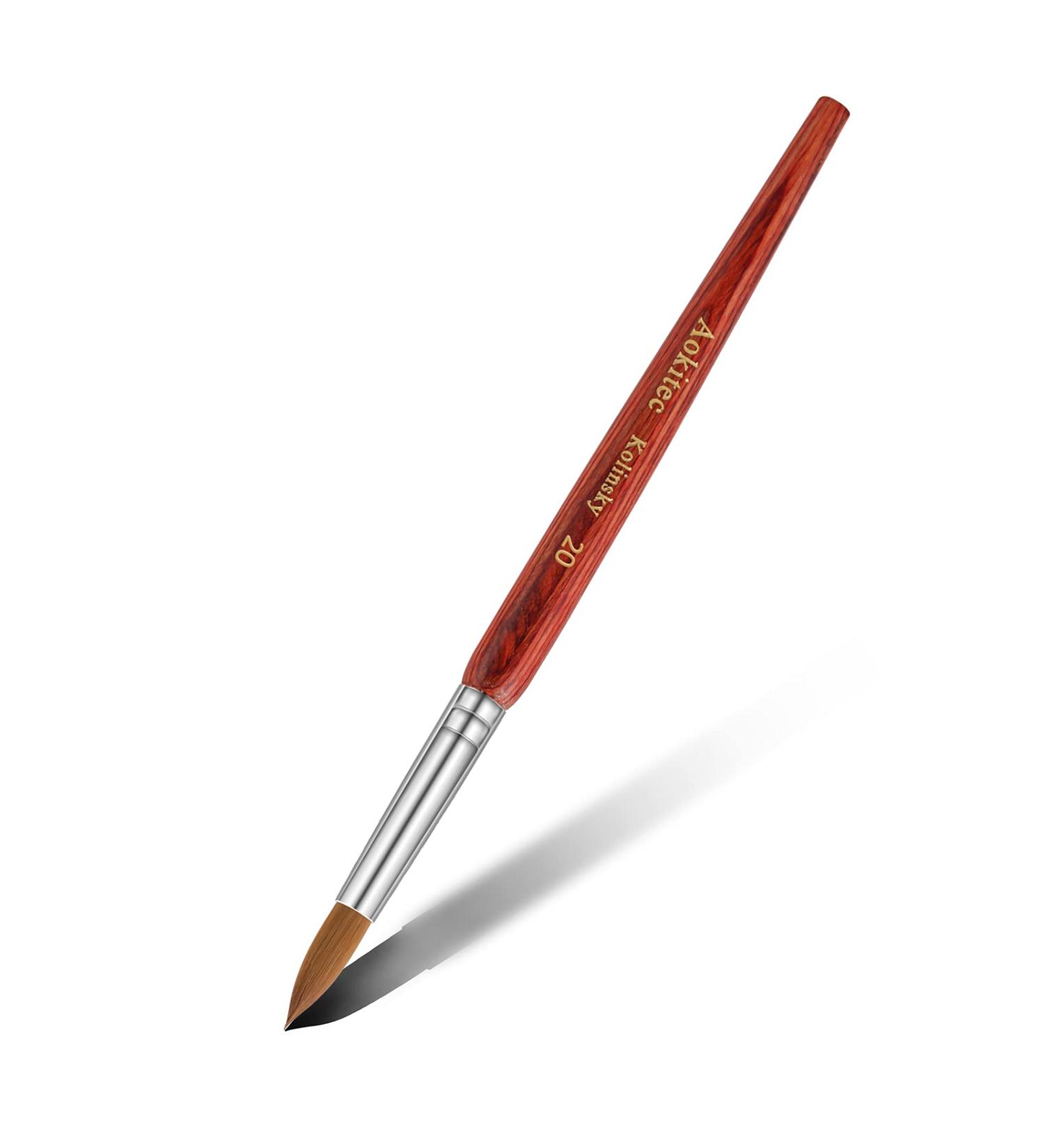 Aokitec Kolinsky #20 Acrylic Nail Brush - Professional Wood Manicure Tool for Nail Art - Buy Online on SooperMarket.com