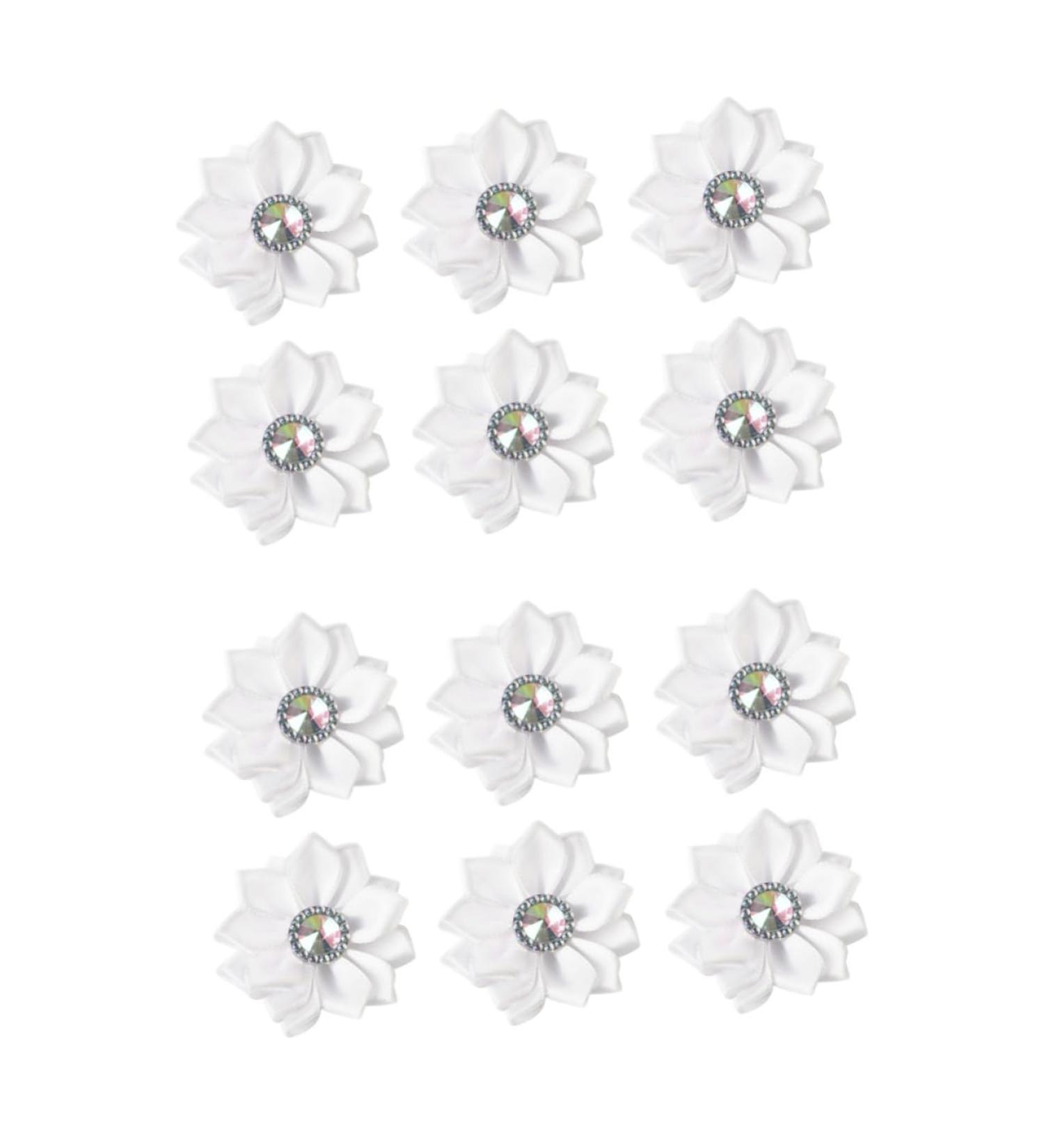 ABOOFAN 2pcs 1 20pcs Craft Chiffon Flowers Satin Ribbon Cloth Flower Accessories Clothes Flower Manual Whitex2pcs Size 1x2pcs - Buy Online on SooperMarket.com