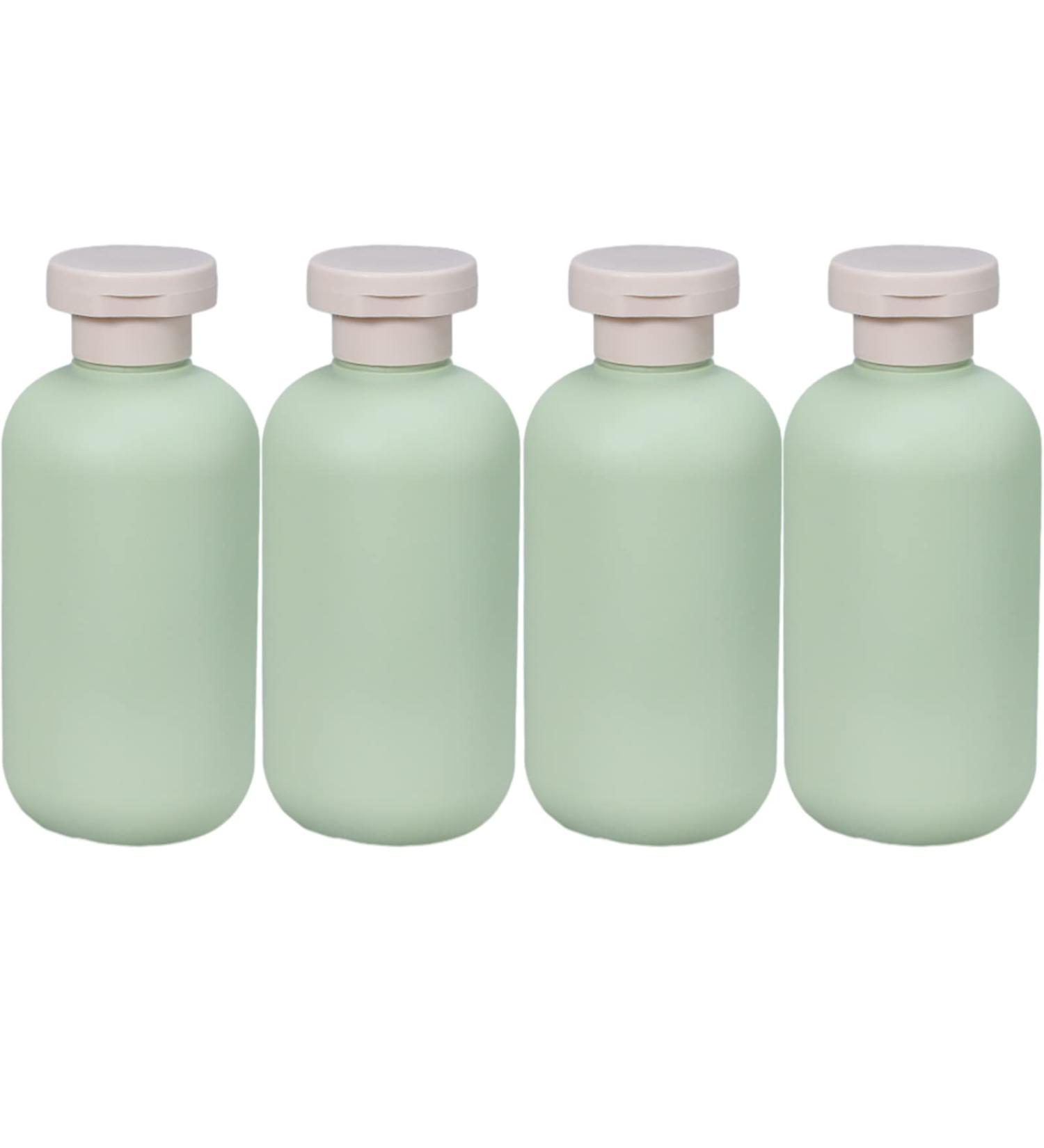 Pack of 4 Refillable Squeeze Bottles with Flip Cap - Travel-Friendly 200ml Plastic Containers for Creams Lotions Shampoo & Conditioner - Buy Online on SooperMarket.com