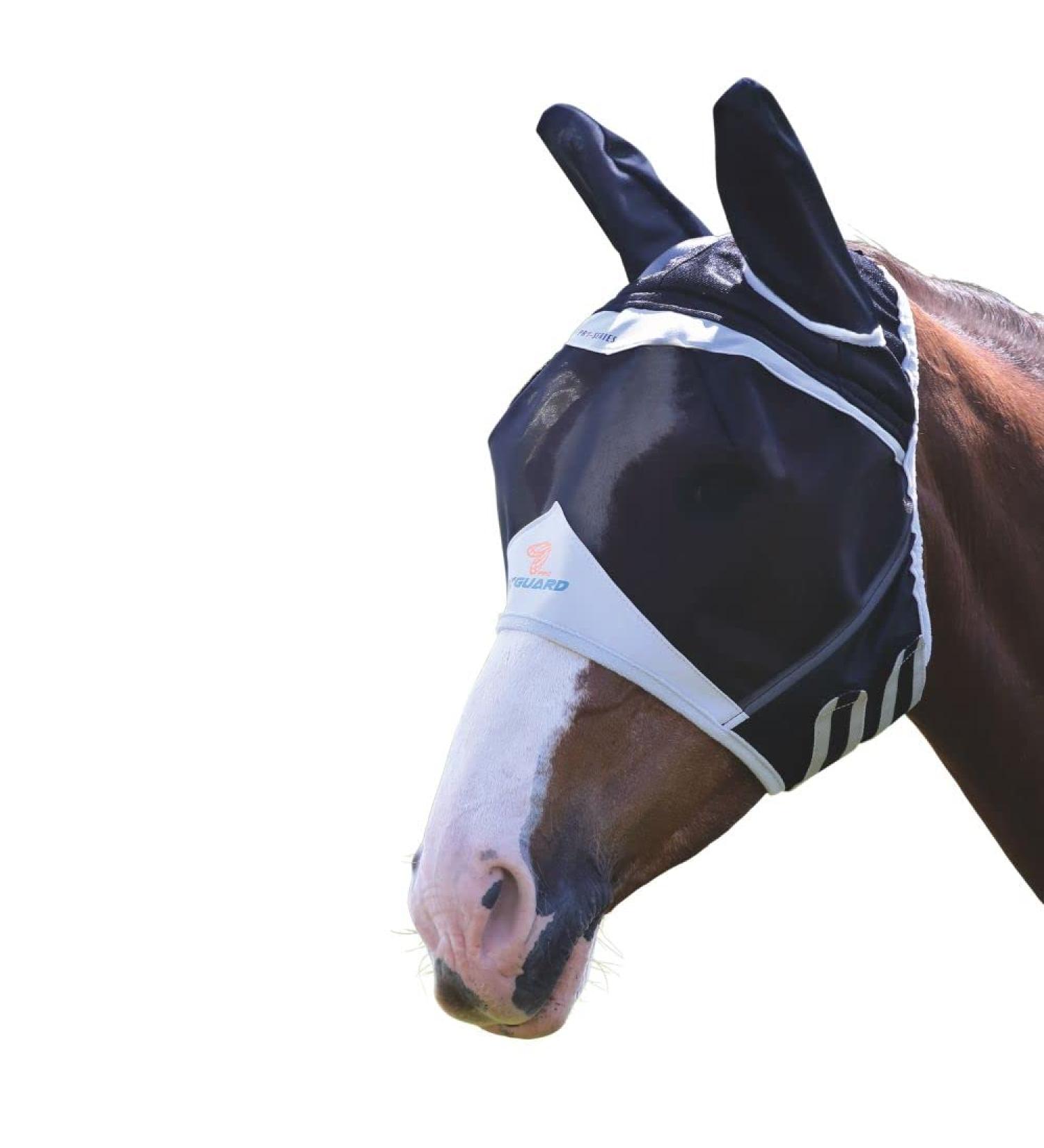Shires Fine Mesh Fly Mask With Ears - Black: Black: Small Pony Black Small Pony