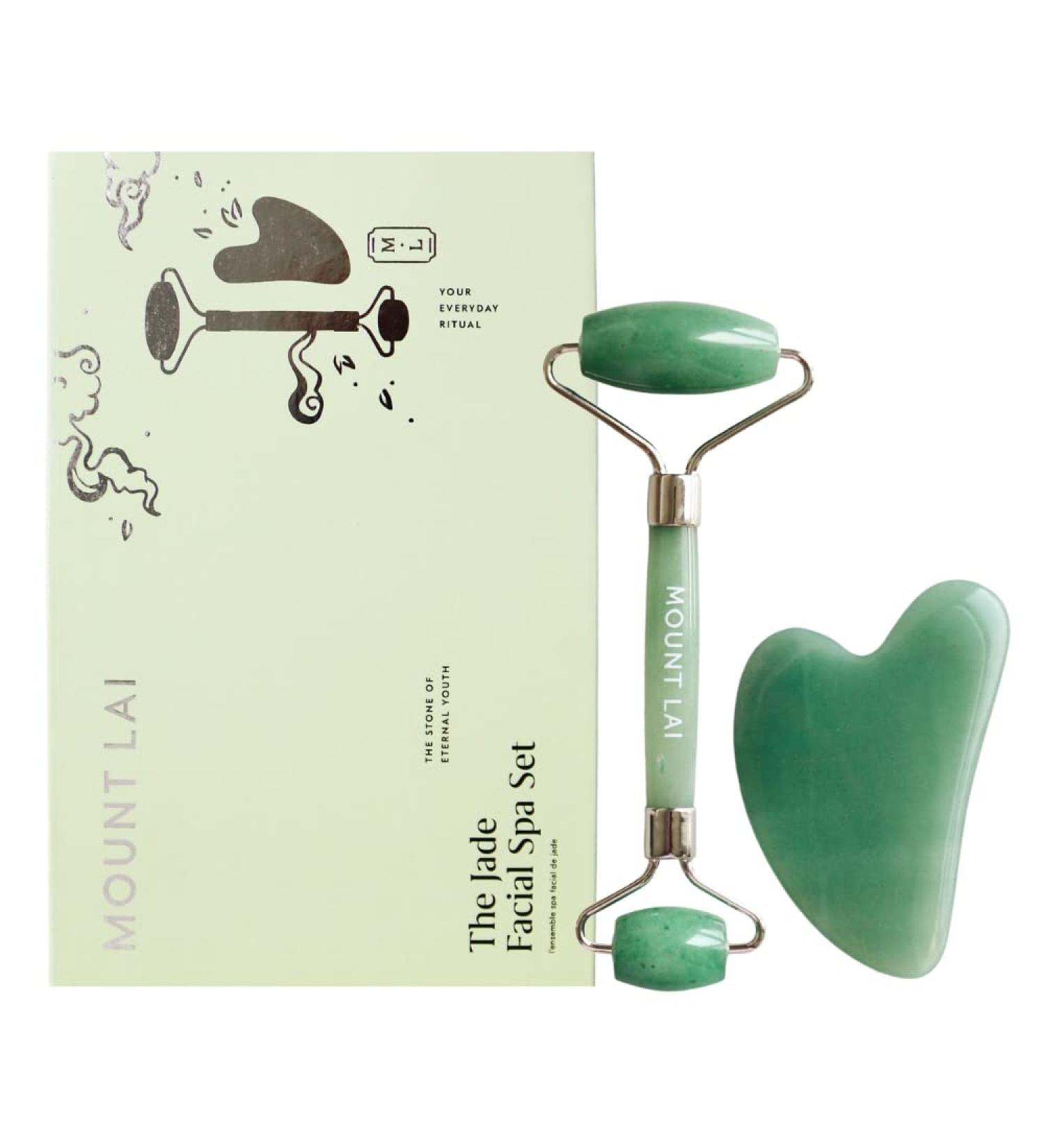 Mount Lai Jade Facial Spa Set - 2 Piece Skincare Set for Glowing Skin - Buy Online on SooperMarket.com