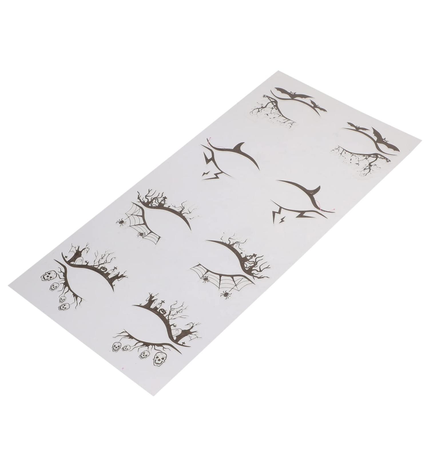 HAPINARY 8 Pairs Halloween Eyeliner Stickers Tool Stickers Face Stickers Eye Makeup Sticker Pvc Black - Buy Online on SooperMarket.com