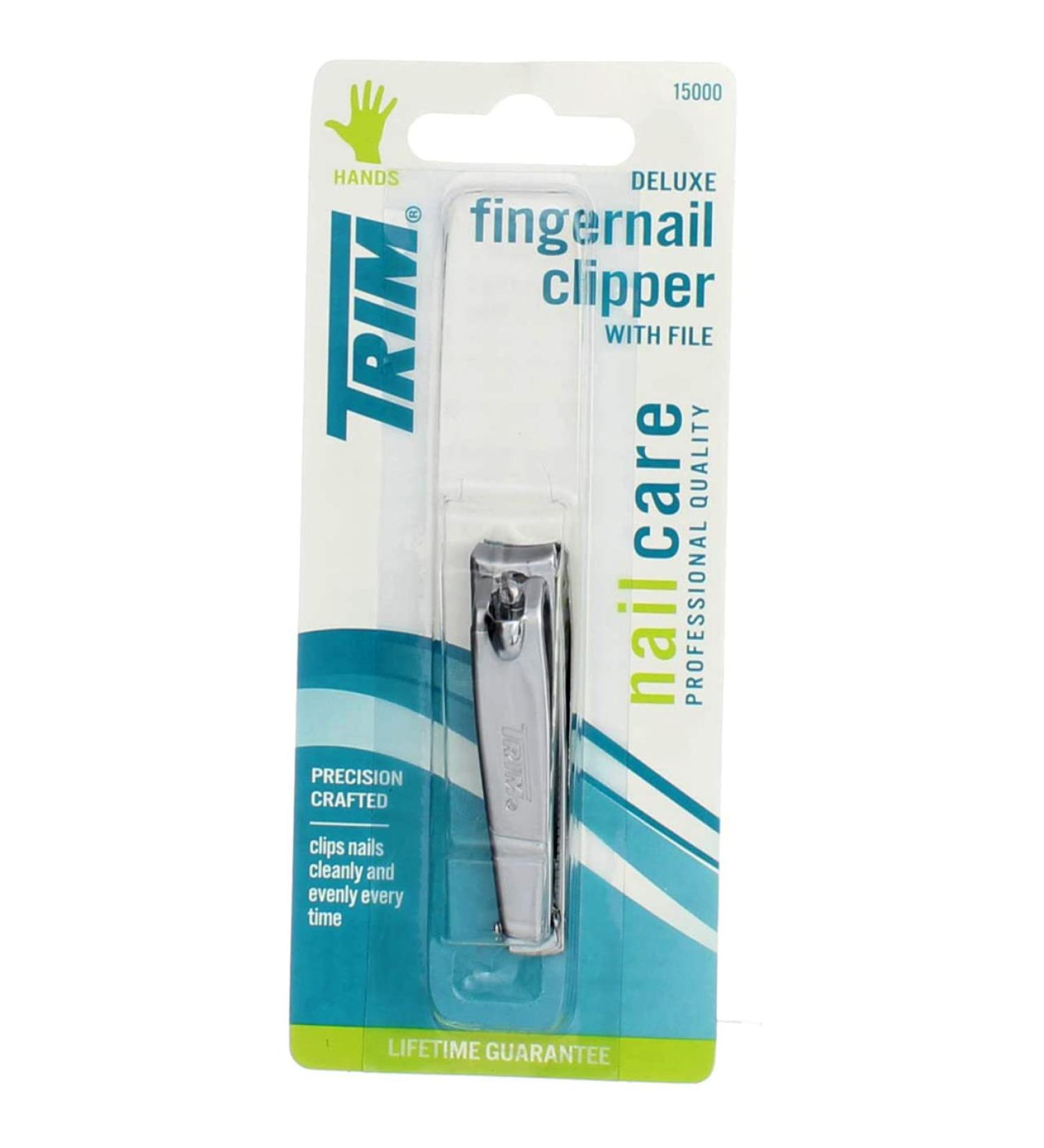 Trim Deluxe Fingernail Clipper with File 15000, 2 Ct - Nailclip Deluxe Size - Buy Online on SooperMarket.com