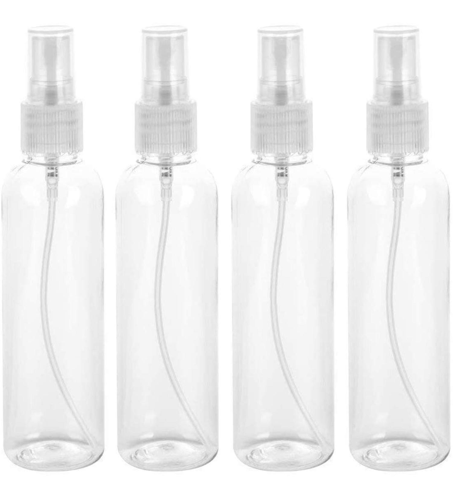 4PCS 100ml Spray Bottle Portable Refillable Durable Fine Mist Sprayer Bottles Liquid Dispensers Empty Plastic Transparent Makeup Travel Small Container Atomiser 4pcs Transparent - Buy Online on SooperMarket.com