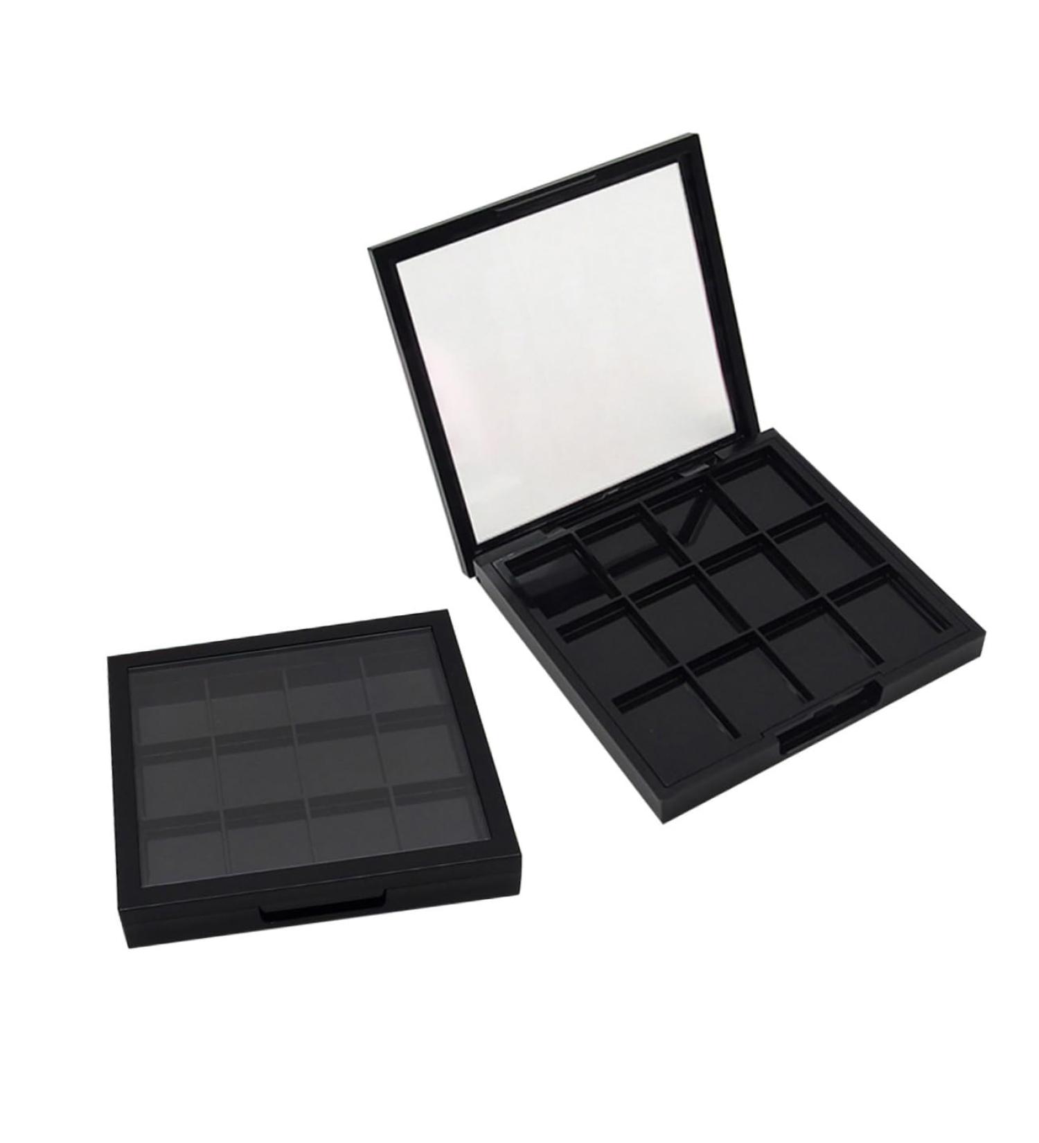 FOYTOKI 4 Pcs 12 Empty Eyeshadow Palette Empty Eyeshadow Dish Depotting Makeup Containers DIY Empty Black - Buy Online on SooperMarket.com