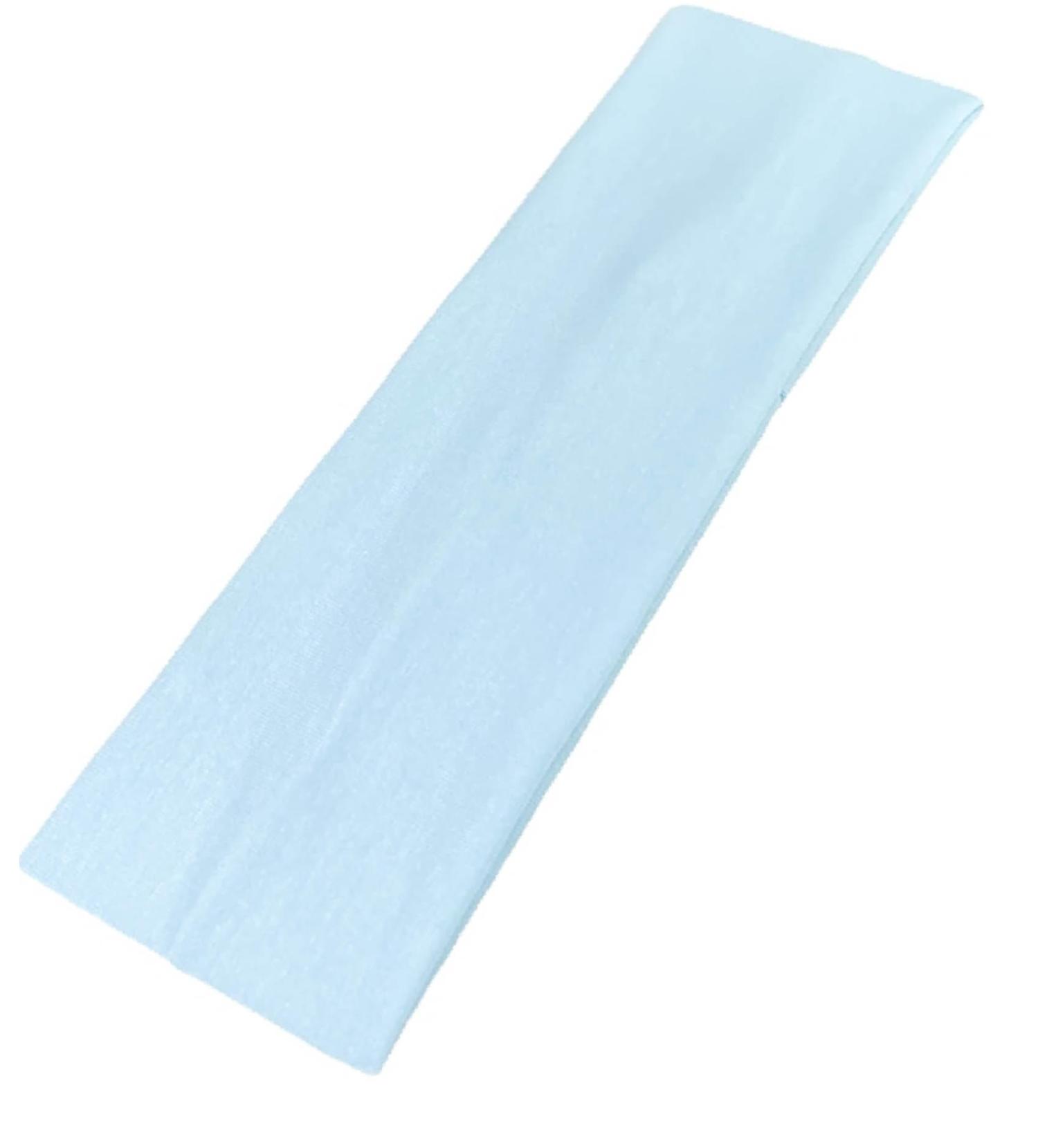 Mytoptrendz 8cm Wide Headband Plain Stretchy Fabric Kylie Hair Bands Girls Women Soft Head Bands for Yoga Gym Sports Beandau Hair Wrap (Light blue)