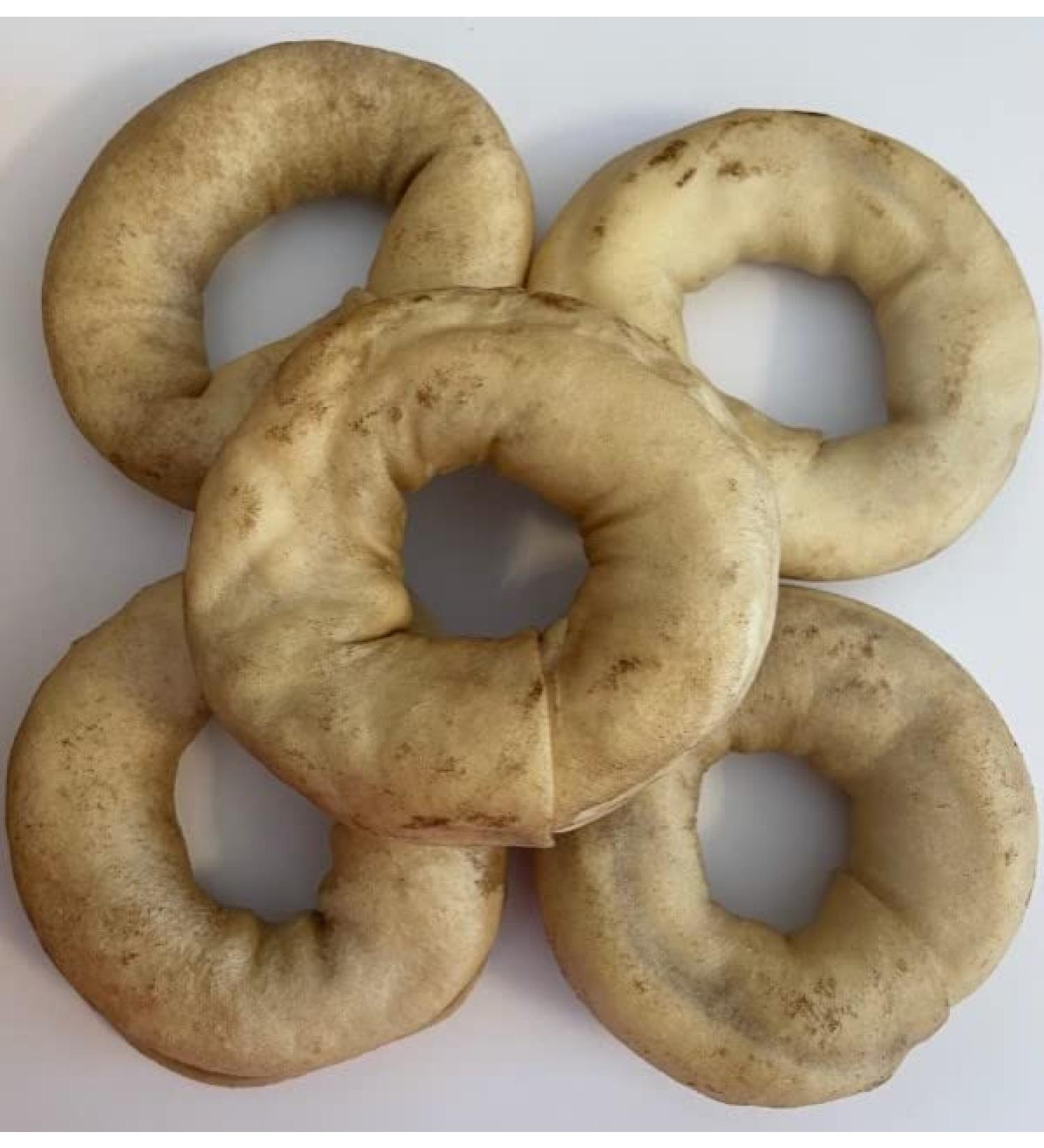 Rawhide Donuts for Dogs - Peanut Butter Flavour (Size 3.5'' Pack of 5)