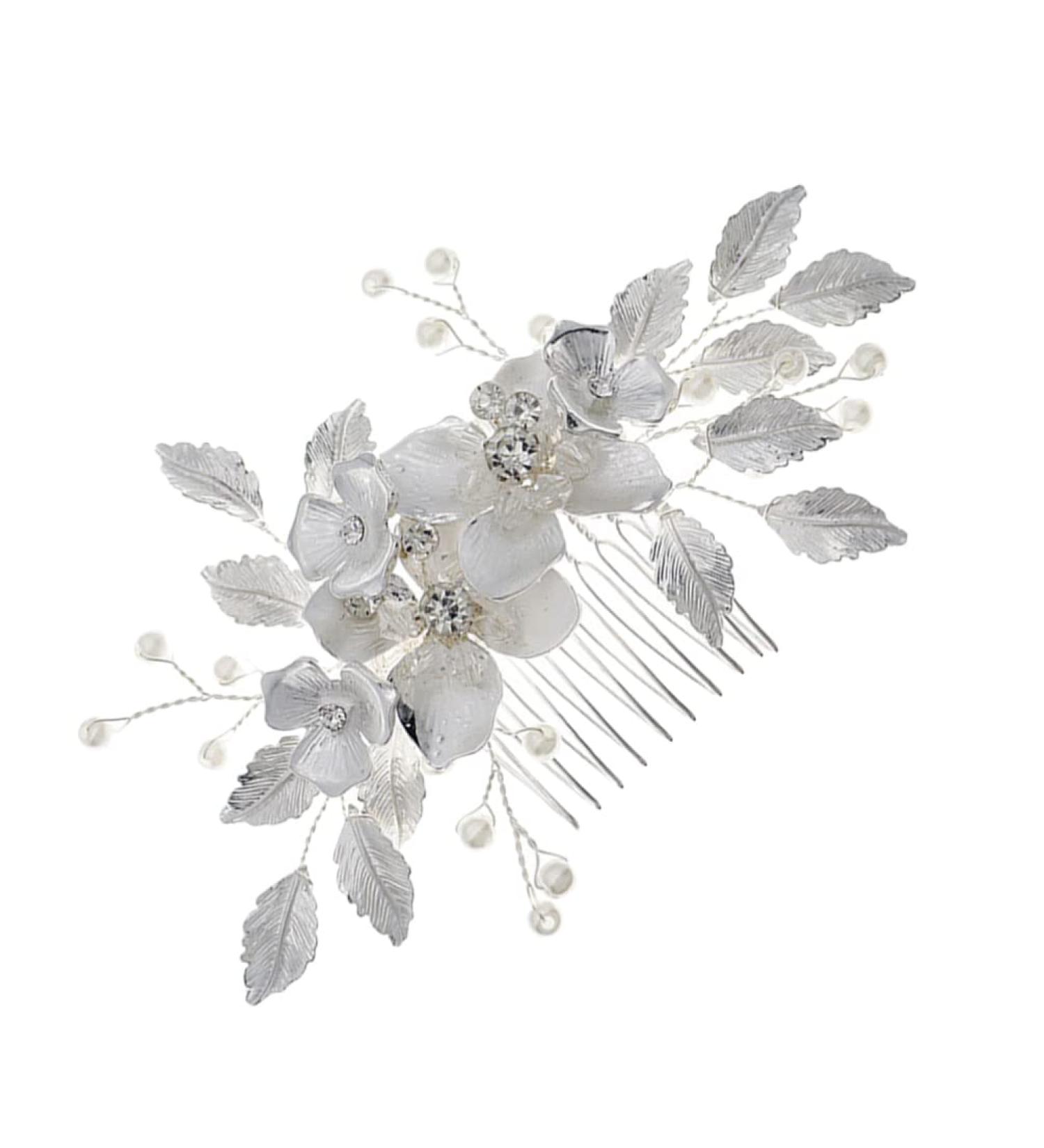Rose Pink Pearl Hairpin Wedding Hairpin Bridal Hair Clips Accessories Everyday Headwear Thin Women Floral Hairpin For Wedding Bride Bridesmaid Party - Buy Online on SooperMarket.com