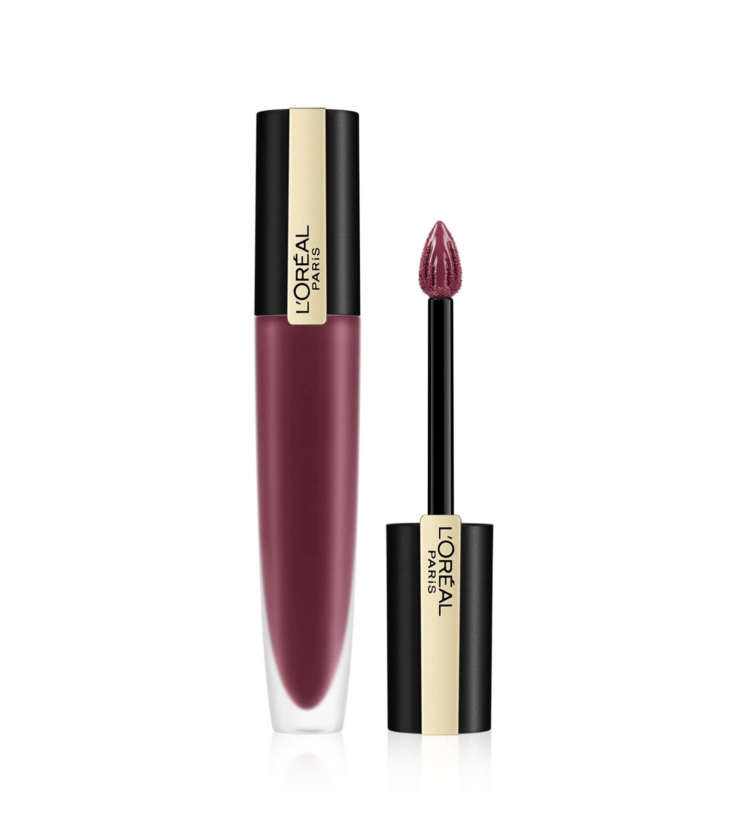 L'Oreal Paris Rouge Signature Matte Liquid Lipstick 103 I Enjoy Purple 7 ml - Long Lasting, Vivid Color - Pack of 1 - Buy Online on SooperMarket.com