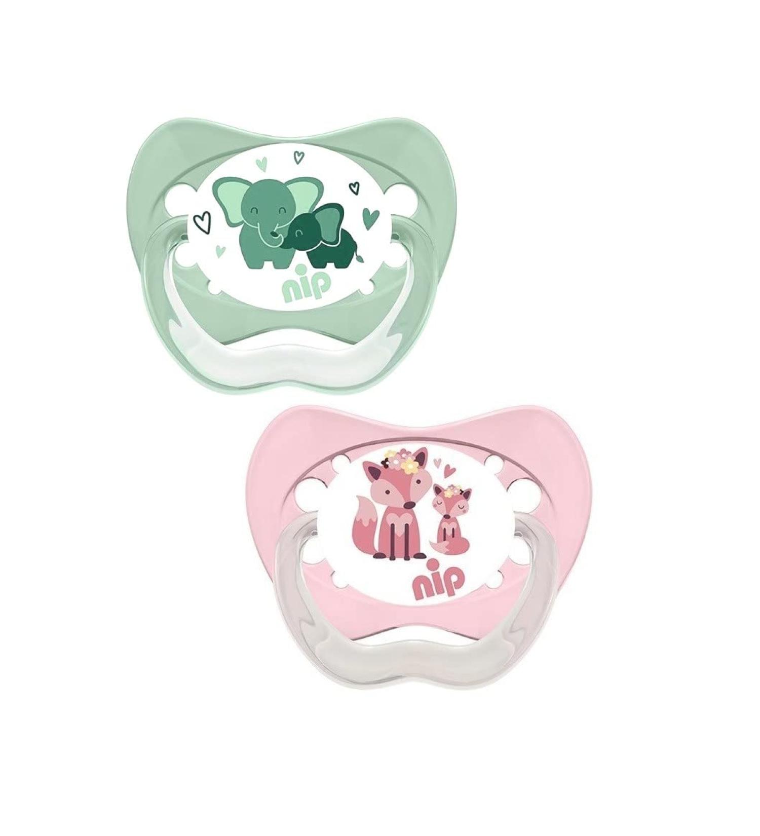 Buy Nip Pacifier Family Latex Orthodontic - Reduces Pressure on Teeth & Jaw Made in Germany (3-Pack 16-32 Months) - Pink Mint - Buy Online on SooperMarket.com