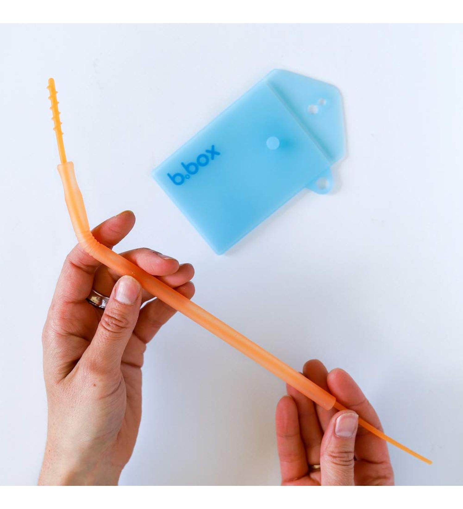 b.box Reusable Silicone Straw Travel Set x 2