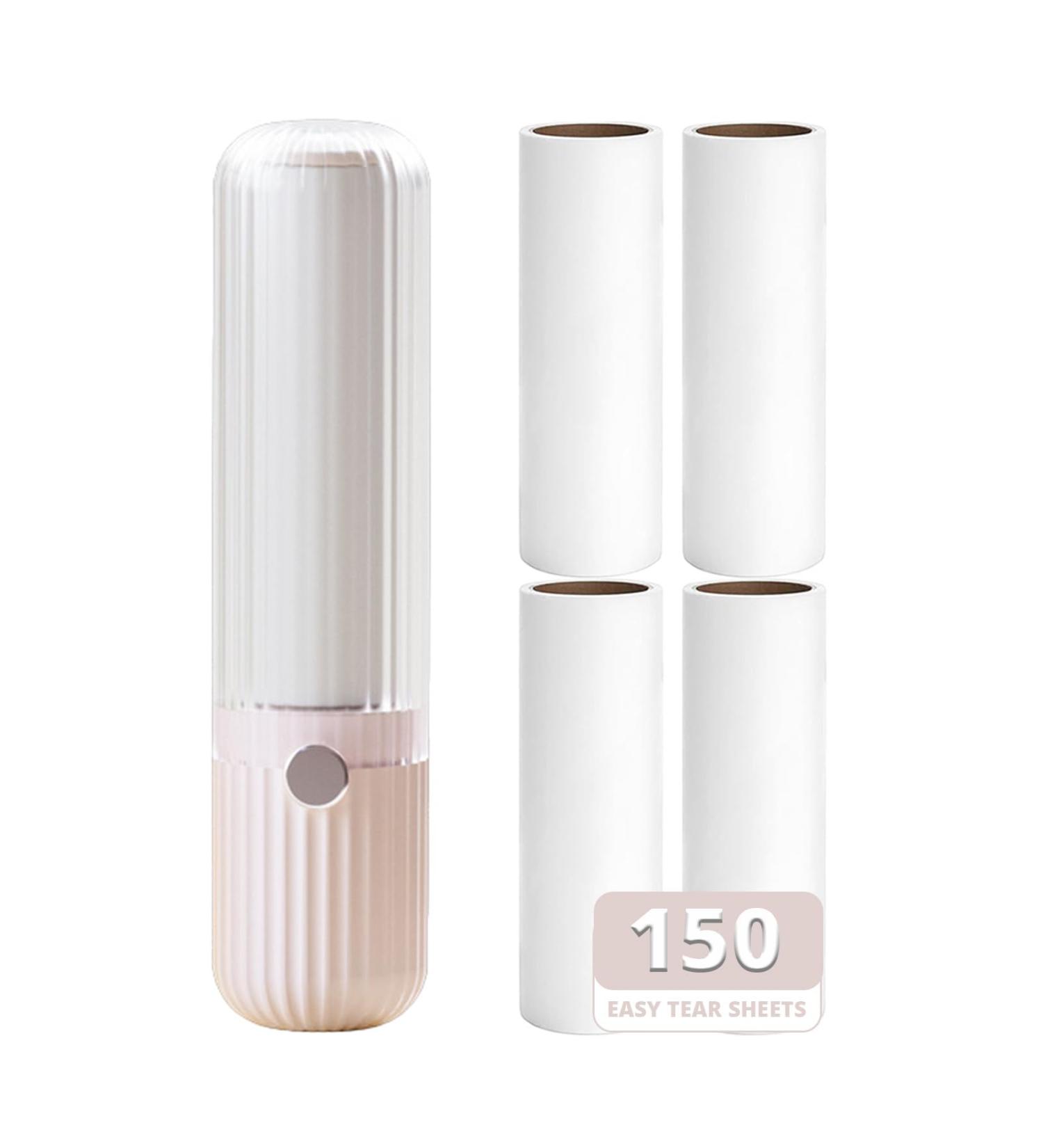 Compact Lint Roller - 150 Sheets Portable Pet Hair Remover for Clothes & Furniture - Includes Handle & 5 Refills (Pink) - Ideal for Travel & Home Use - Buy Online on SooperMarket.com