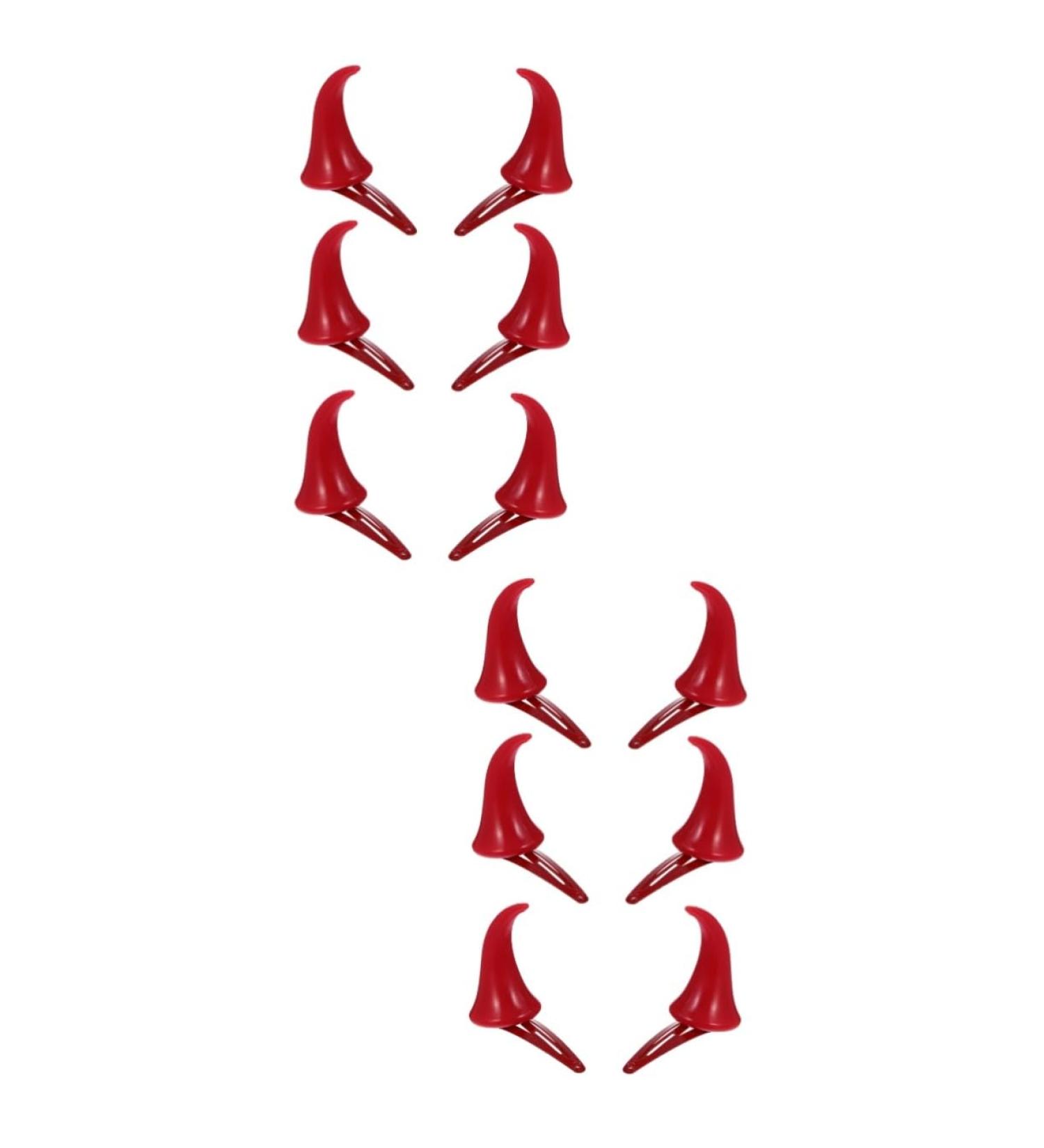 ABOOFAN 6 Pairs Halloween Decorative Red Horn Barrettes Horns Cosplay Demon Hair Clamps Bang Ox Horn Halloween Hair Clip Small Horn Hair Clips Metal Snap Hair Clips Demon Horns Cute Props - Buy Online on SooperMarket.com