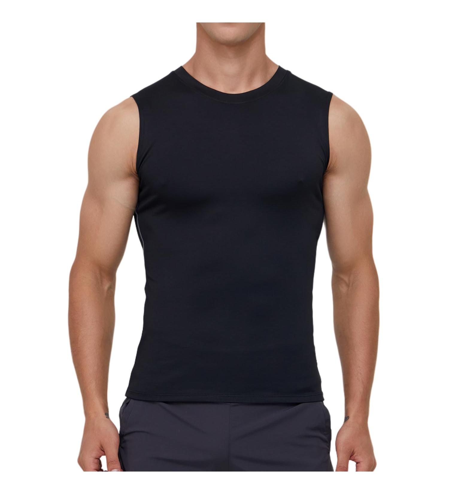Buy SMATSTYLE Men's Sleeveless Compression Shirt - Breathable Quick Dry Baselayer Tank Top for Running & Fitness - Black - Buy Online on SooperMarket.com
