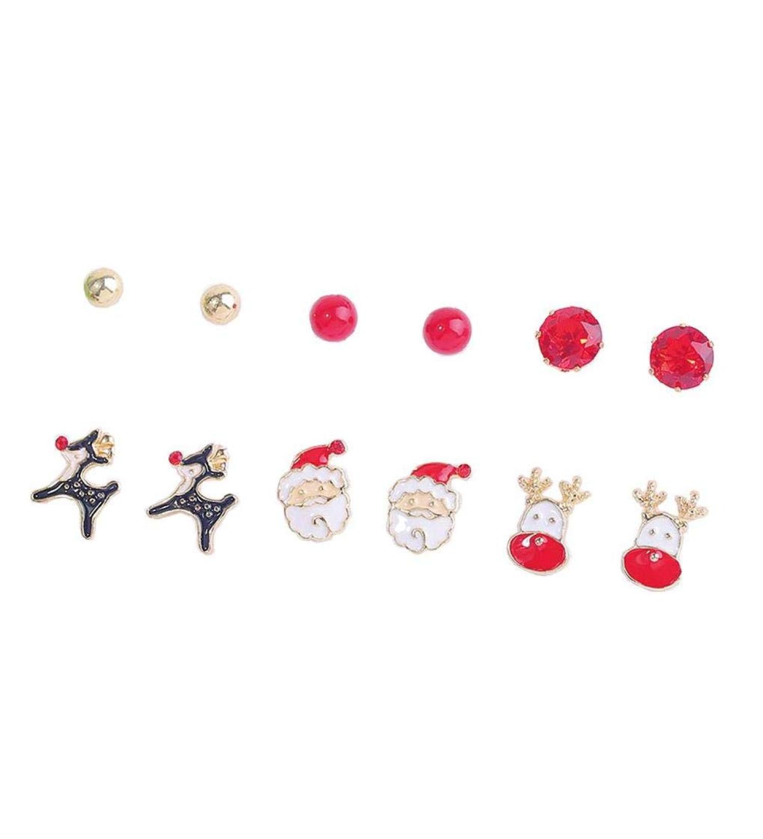 1set Christmas Combination Stud Earring Set Stylish Long Tassel Drop Dangle Earrings Ear Hole Jewelry Gifts for Women Style 3 - Buy Online on SooperMarket.com