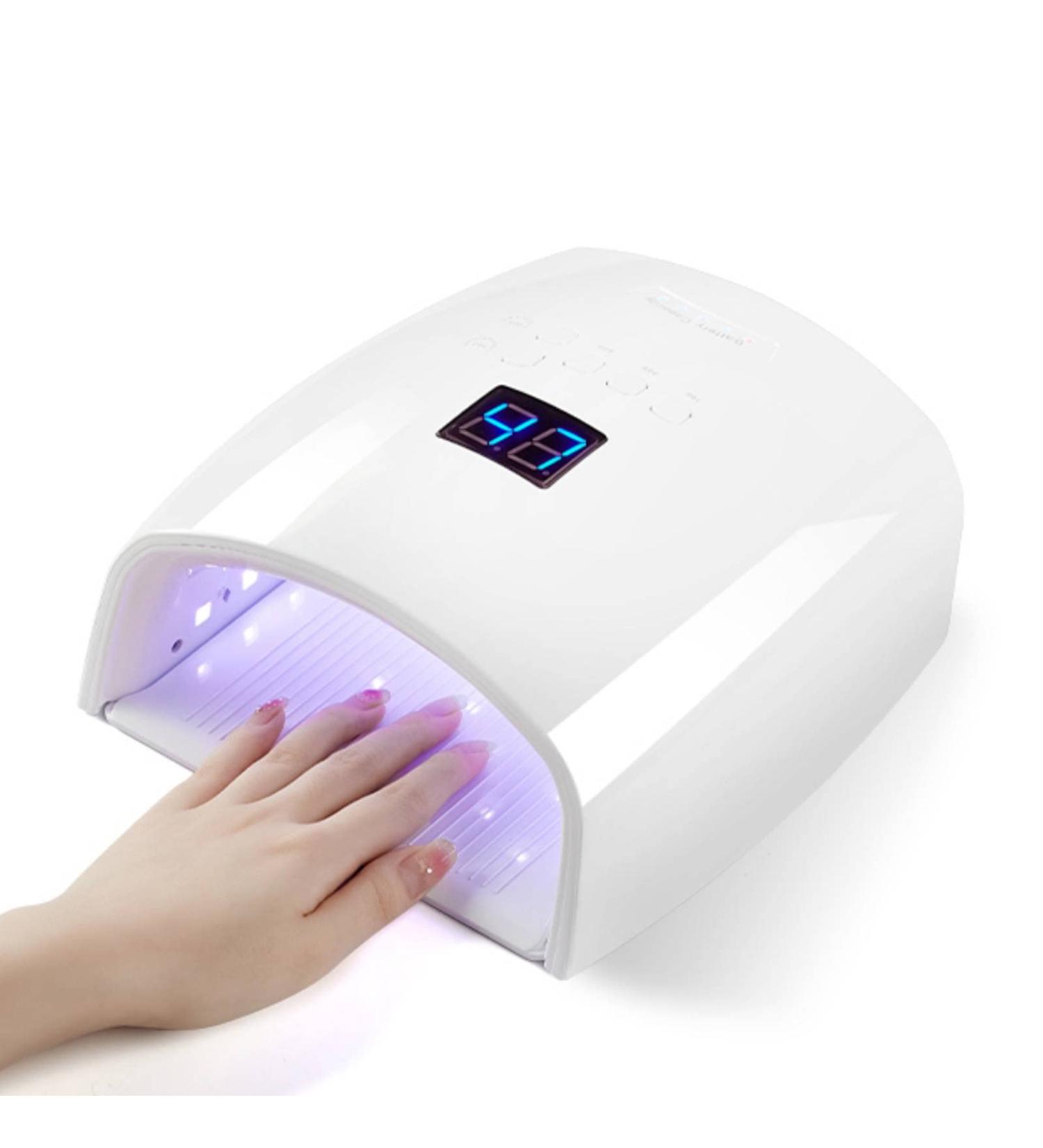 Rechargeable Cordless 66w UV Led Nail Lamp for Gel Polish - 5 Timer Settings, LCD Display - White - Buy Online on SooperMarket.com