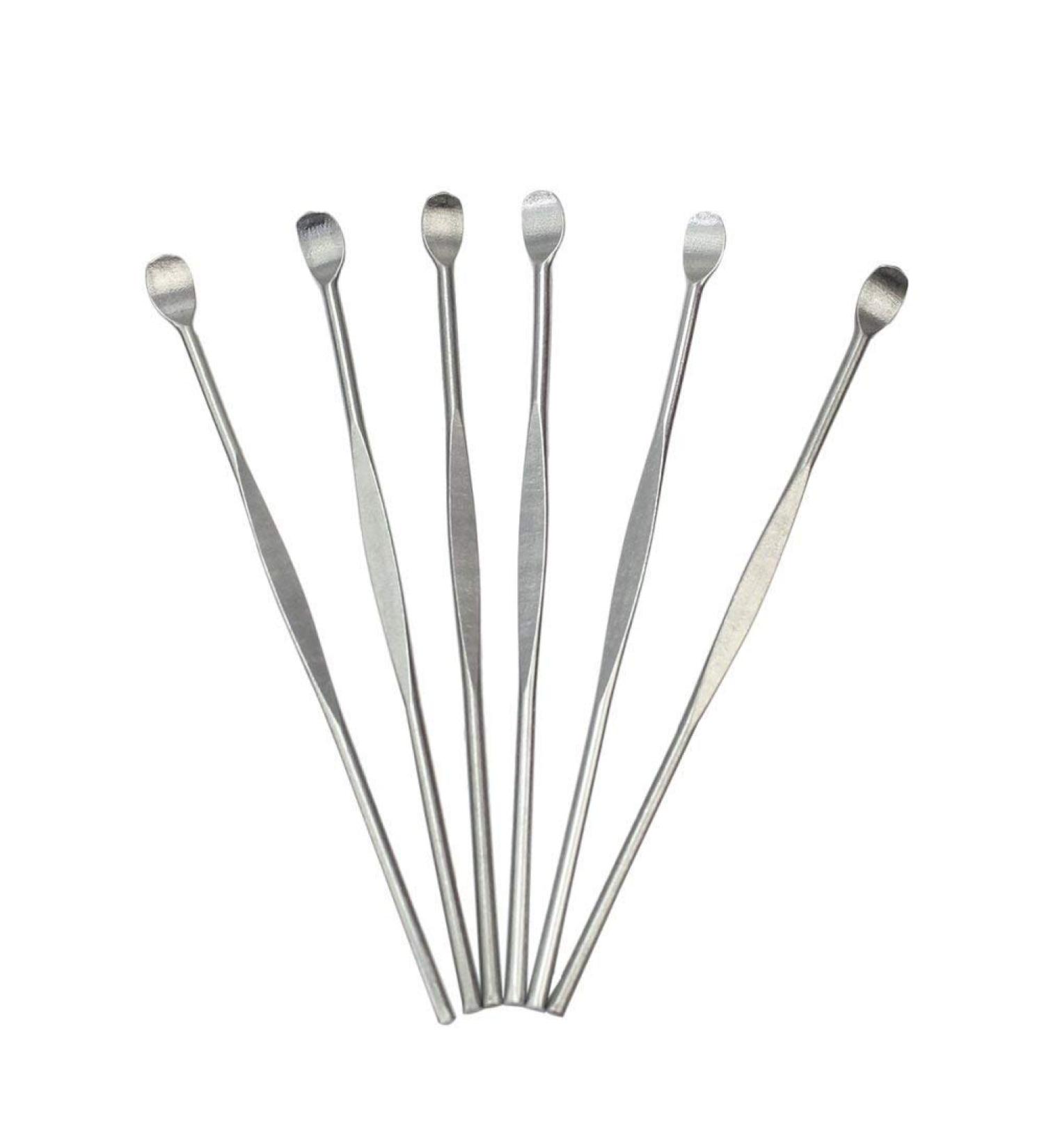 6Pcs Stainless Steel Ear Pick Curette Wax Remover Cleaner Tool Silver Earpick Exquisite Workmanship Deft Processed