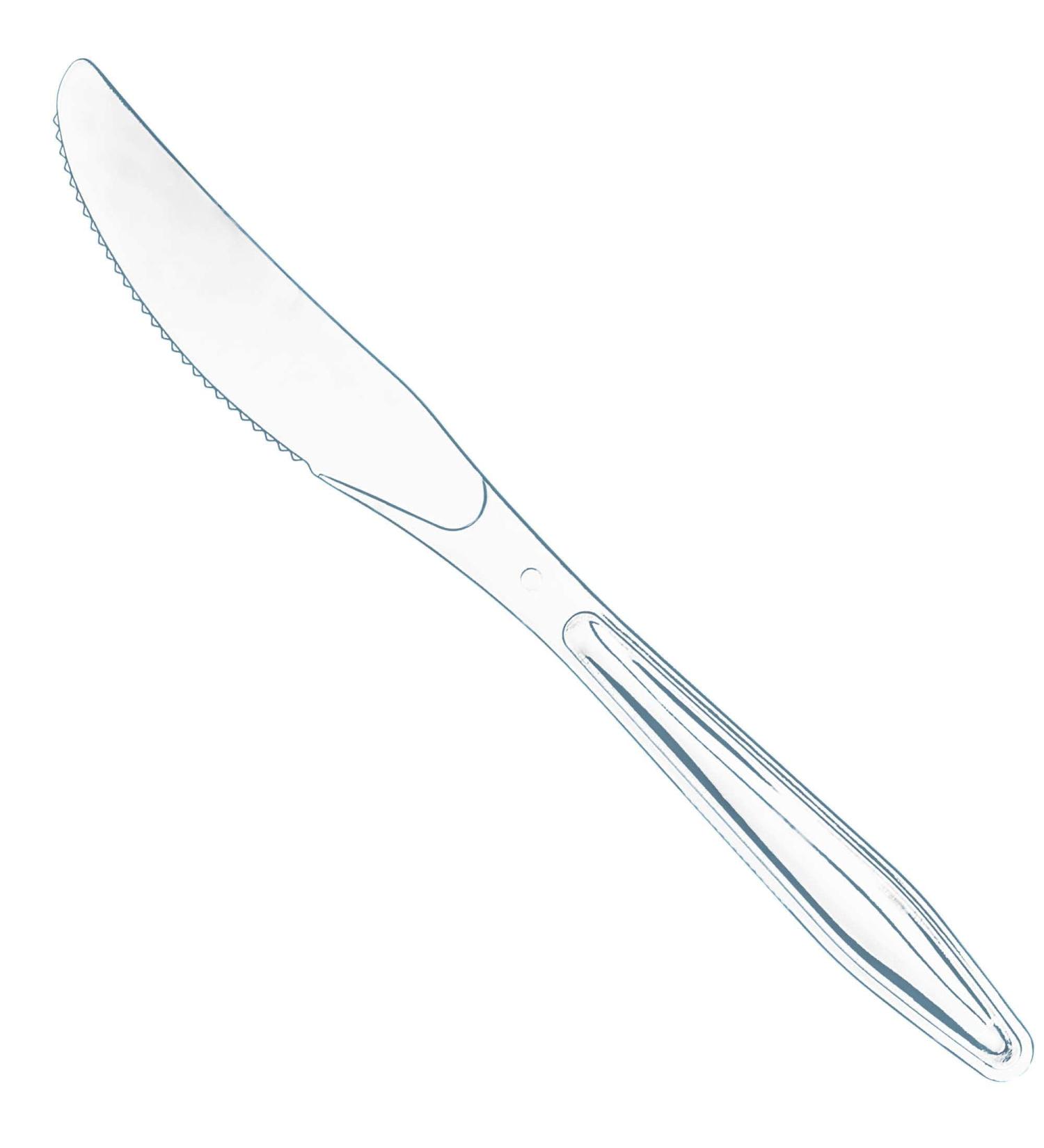 100 Clear Plastic Knives | Heavy Duty Silverware Set | Elegant Disposable Cutlery | Bulk Pack of Fancy Utensils | Nice Disposable Flatware - Buy Online on SooperMarket.com