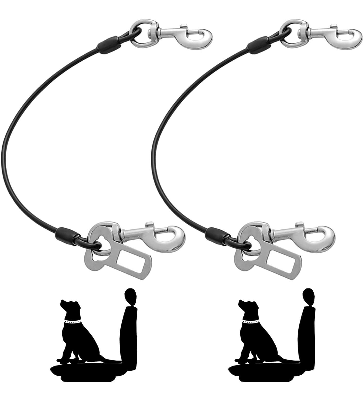 Mi Metty Dog Car Harness with Coated Wire Rope Safety Restraint - 32 inch Black+Black - Buy Online on SooperMarket.com