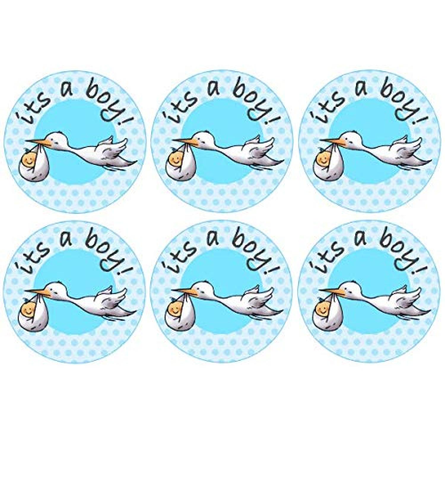 35 x Pre Cut "its a Boy" Stork Baby Shower Cup Cake - Fairy Cake Toppers/Decorations Edible Wafer Paper - Buy Online on SooperMarket.com