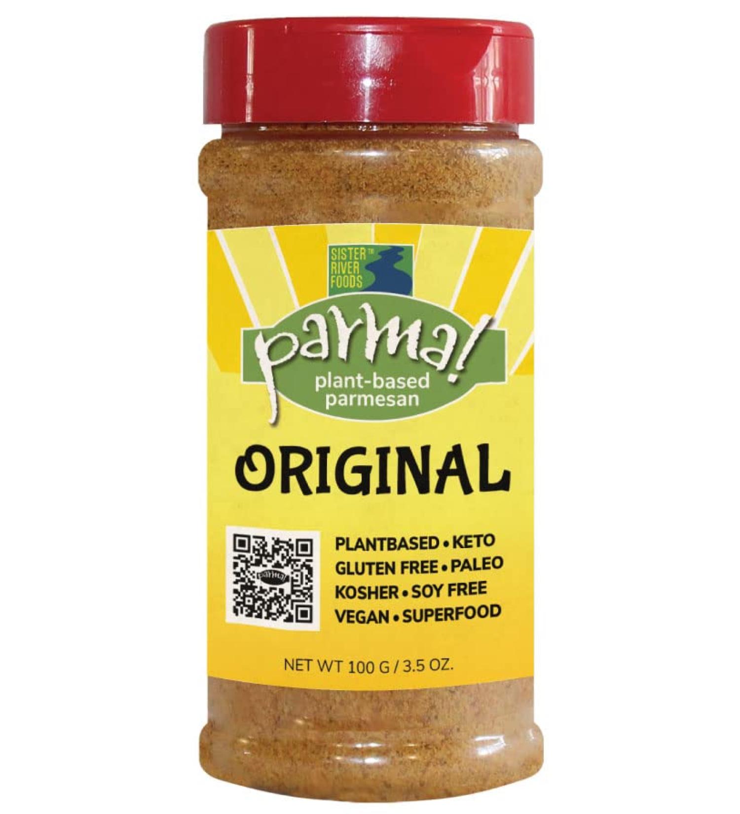 Parma! Vegan Parmesan Original - Keto, Gluten-Free, Plant-Based, Dairy-Free Umami Cheese - 3.5oz Bottle - Buy Online on SooperMarket.com