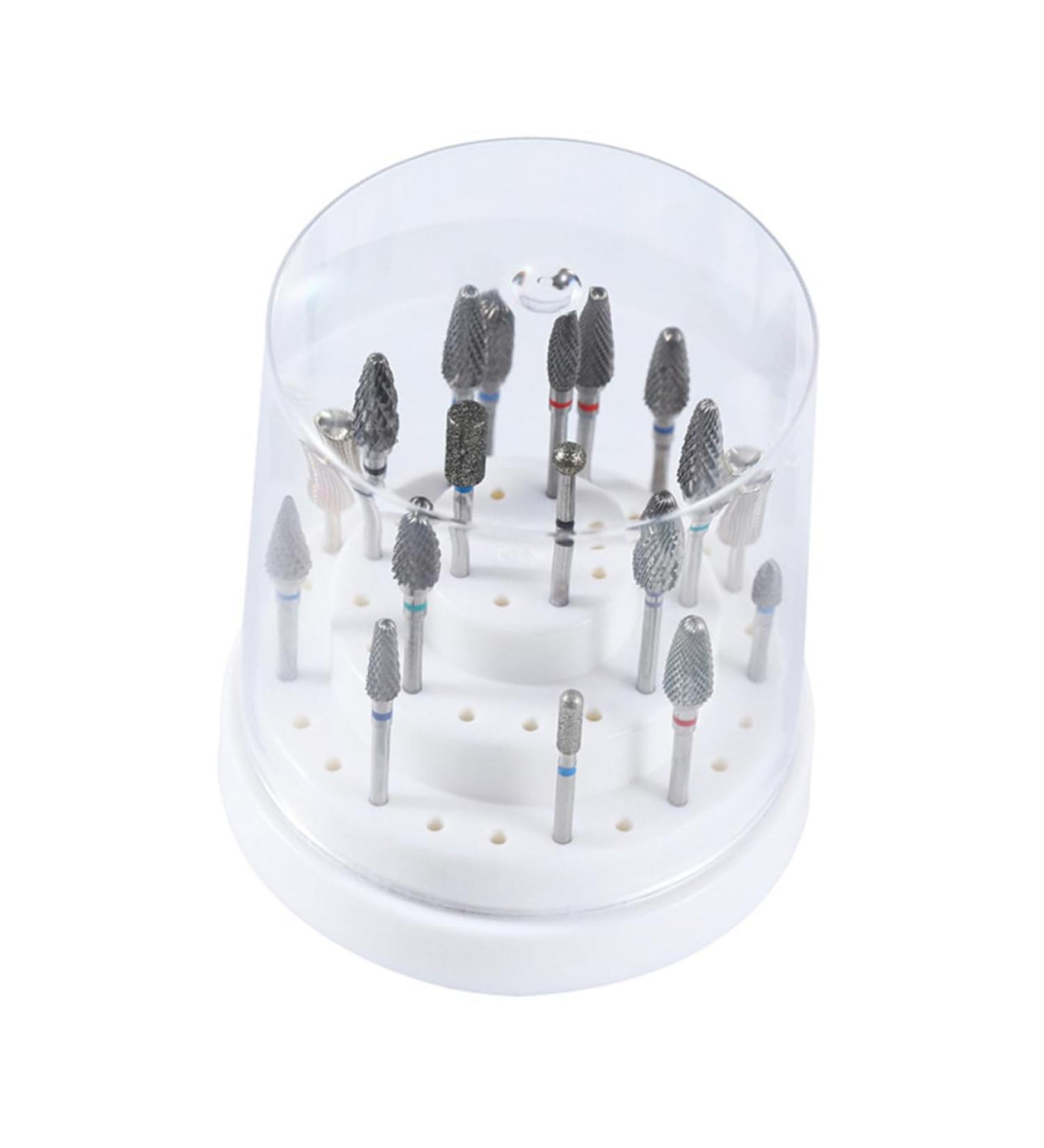 POPETPOP 1pc 48 Nails Drill Bits Nail Display Stand Nail Grinding Head Nail Drill Bits Holder Nail Drill Bits Stand Nail Drill Bit Container Nail Bit Holder White Organizer Manicure Size 1 White - Buy Online on SooperMarket.com