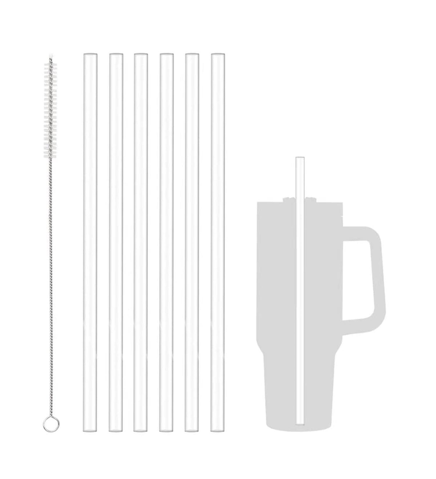 MLKSI 6 Pack Replacement Straws for Stanley 40 oz Tumbler - Reusable Plastic Straws with Cleaning Brush for Stanley Cup and Water Jug - Buy Online on SooperMarket.com