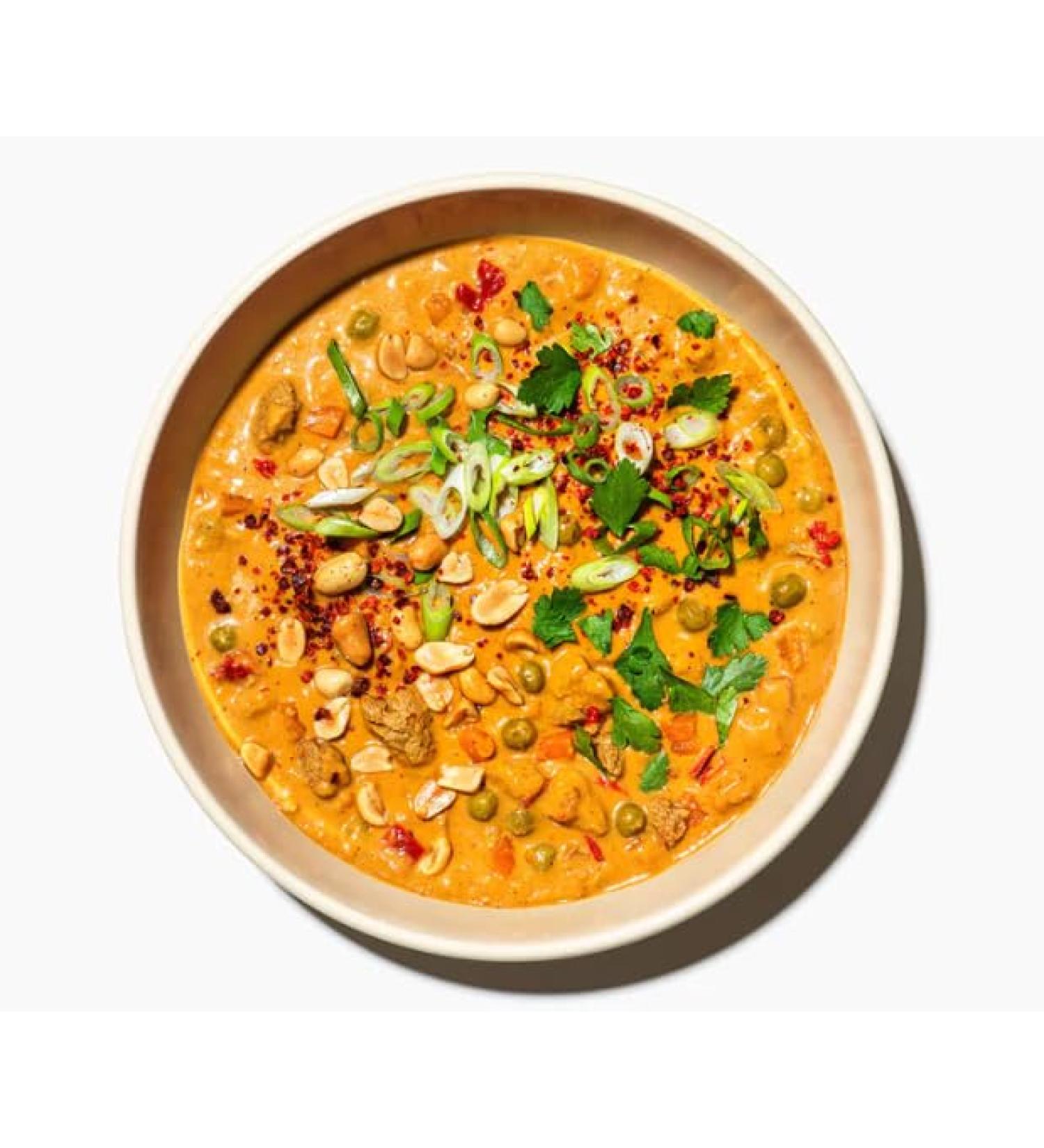 Lion content - 100% organic stew "peanut curry" - 570g glass with vegan chicken chicken and spicy curry - without adding sugar and gluten -free - healthy ready meal with a lot of protein - quantity: 6 6