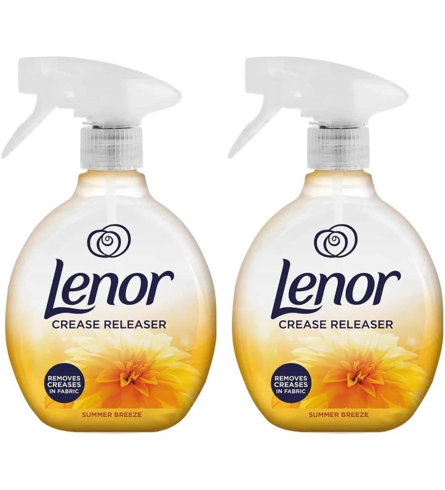 Lenor Crease Releaser Spray Removes Creases in Fabric Summer Breeze Scent Twin Pack 2 x 500ml