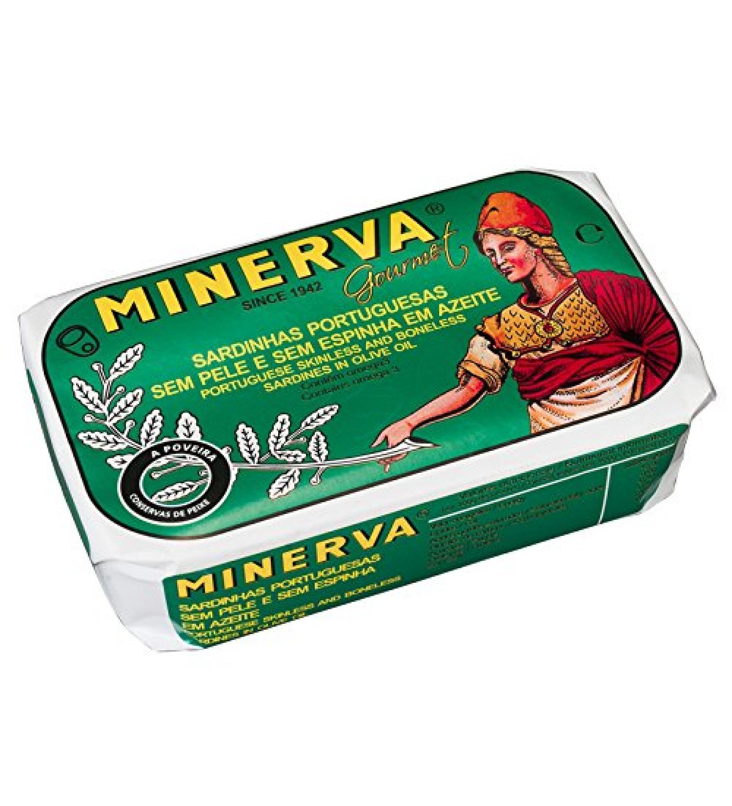 Skinless and Boneless Portugal Sardines in Olive Oil 3 cans x 120 g Minerva / Portugal - Buy Online on SooperMarket.com