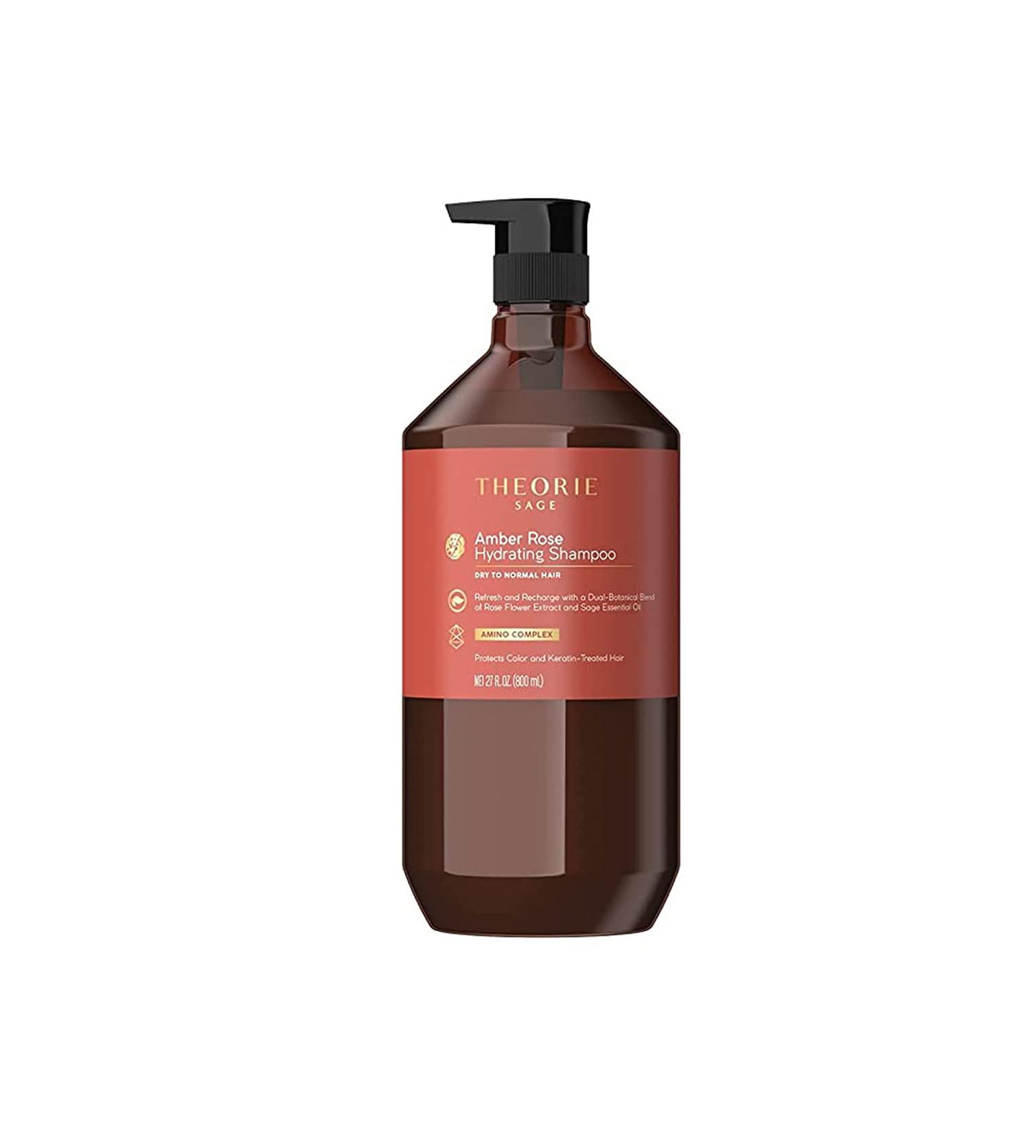Theorie Amber Rose Hydrating Shampoo 800ML - Refresh & Hydrate with Rose, Jasmine & Amber Scent - For Color & Keratin Treated Hair - Buy Online on SooperMarket.com