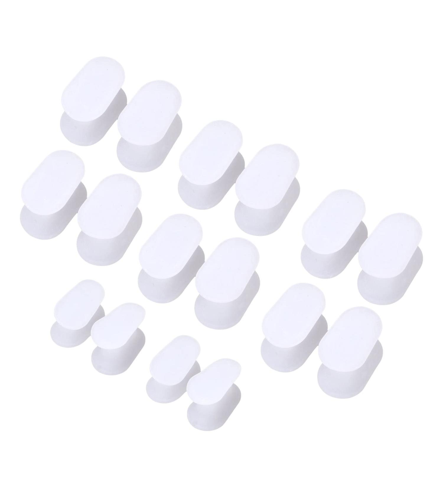 Anggrek Gel Toe Separators - 8 Pairs Silicone Toe Separators for Pain Relief and Hallux Valgus Corrector - Reduce Friction Between Toes - Sizes Small to Large - Buy Online on SooperMarket.com