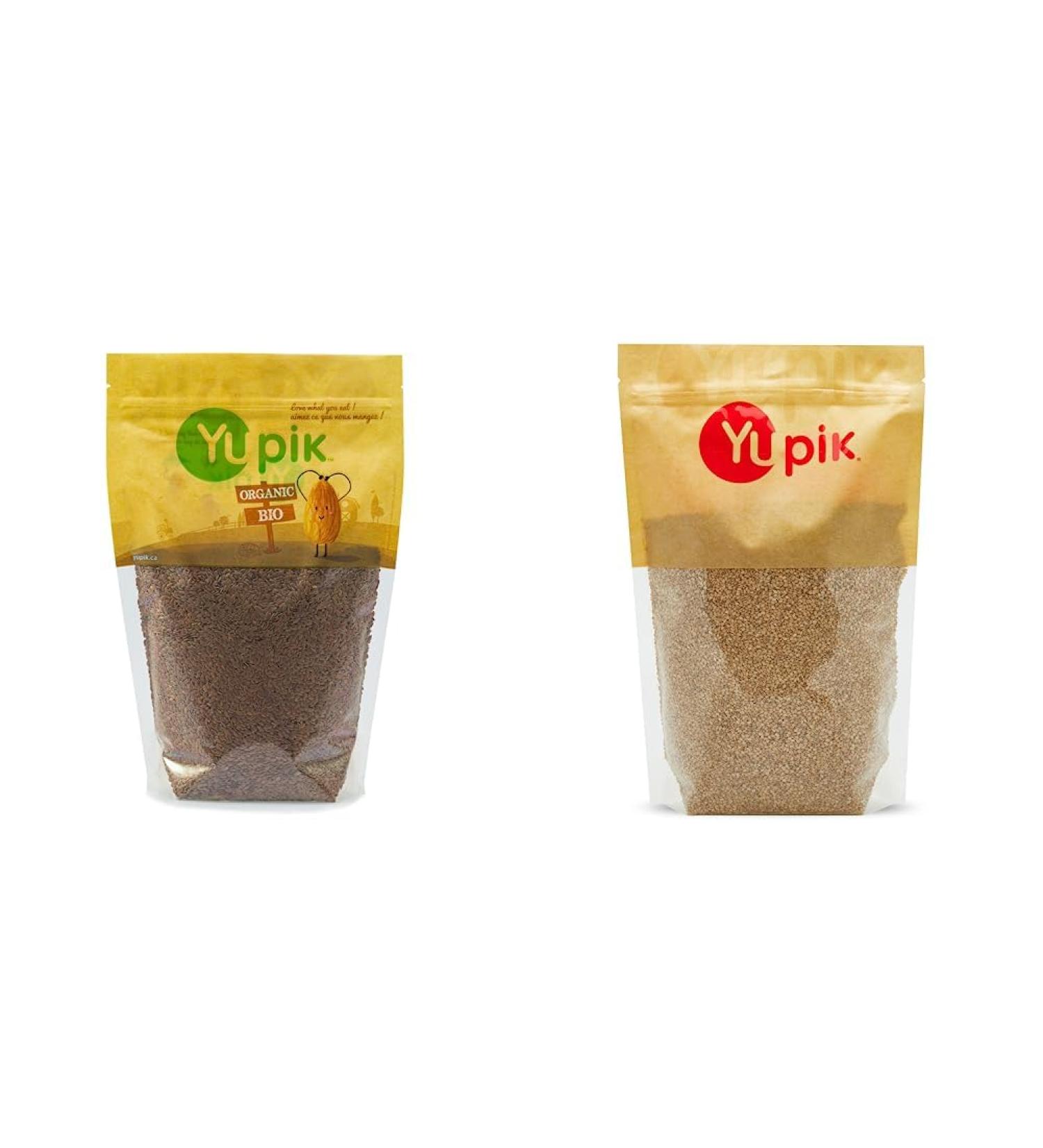 Yupik Organic Brown Flax Seeds Non-GMO Vegan Gluten-Free 1Kg & Sesame Seeds (Natural) 1Kg Brown Flax Seeds + Sesame Seeds (Natural) 1Kg 1 kg (Pack of 1) - Buy Online on SooperMarket.com