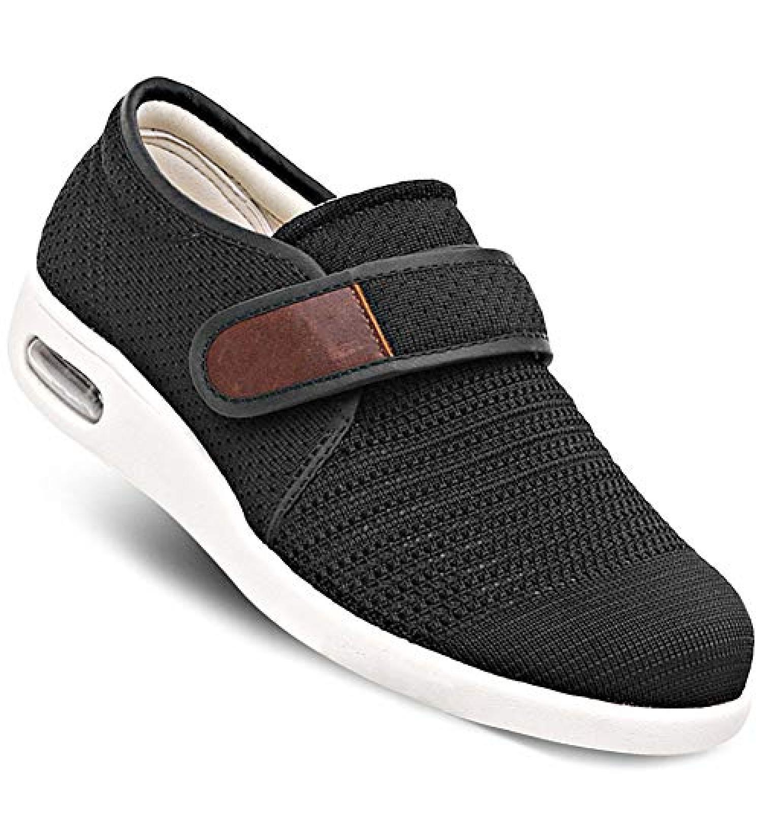 MEJORMEN Men's Edema Diabetic Shoes | Adjustable Wide Width Outdoor Walking Sneakers | Orthopedic Lightweight Comfy Casual Slippers | Black - Buy Online on SooperMarket.com