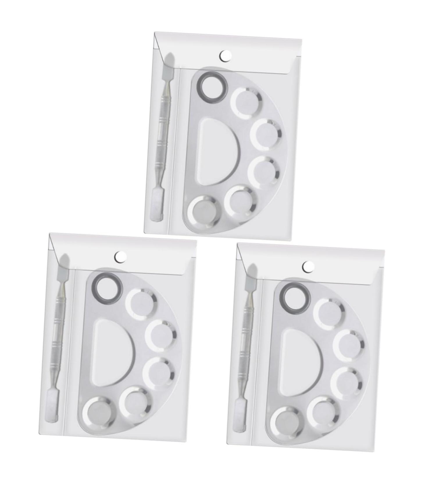 3 Sets Stainless Steel Makeup Palette Kit - Nail Art & Cosmetic Mixing Tool | Buy Now - Buy Online on SooperMarket.com